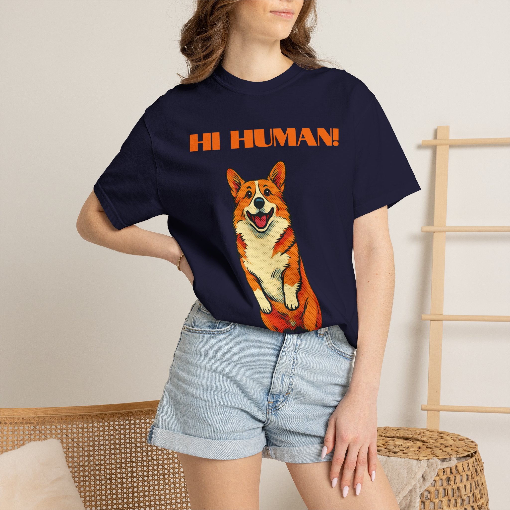 Hi Human! Corgi T-Shirt — Cute Dog Graphic Tee for Dog Lovers