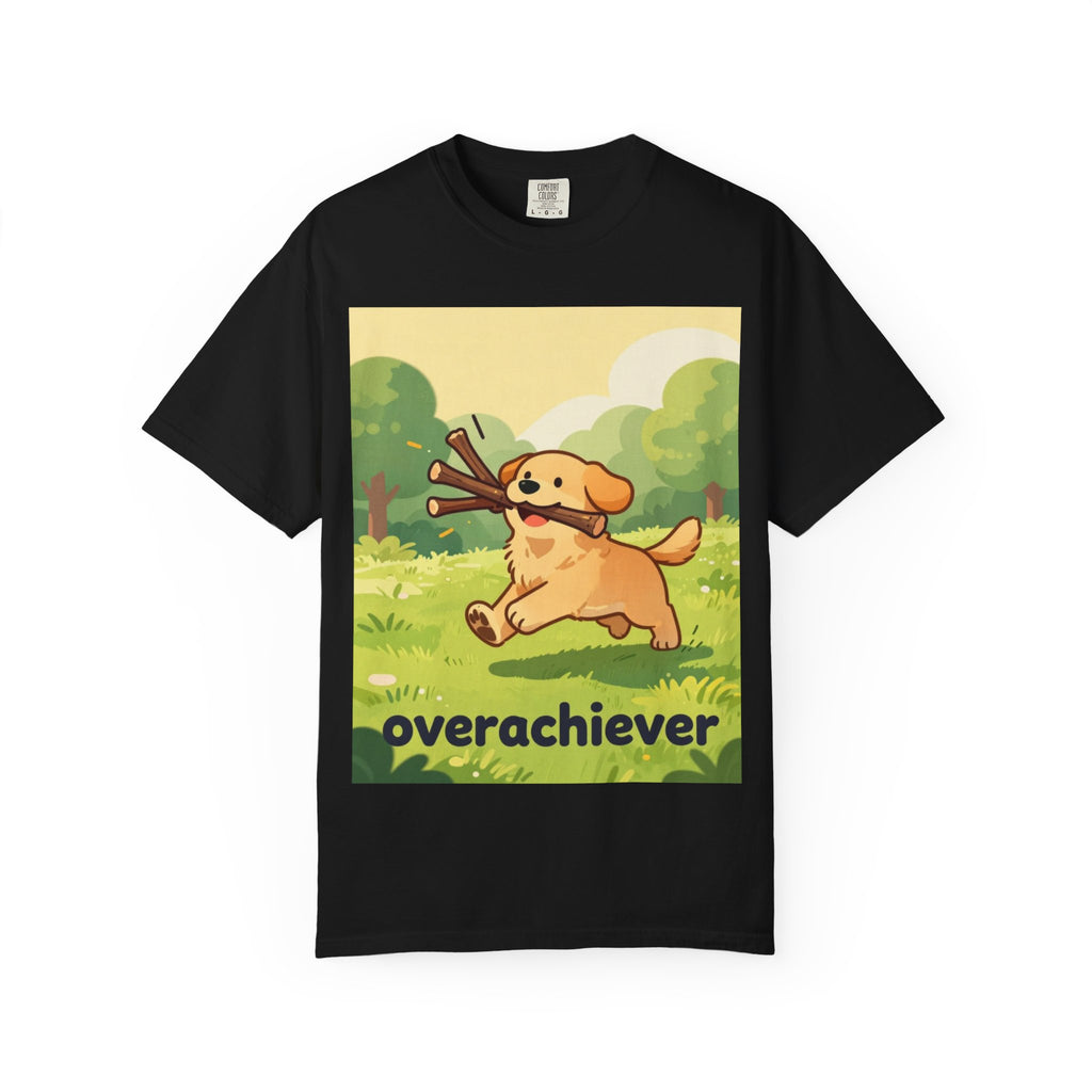 Overachiever Dog T-Shirt — Cute Golden Retriever Fetch Graphic Tee