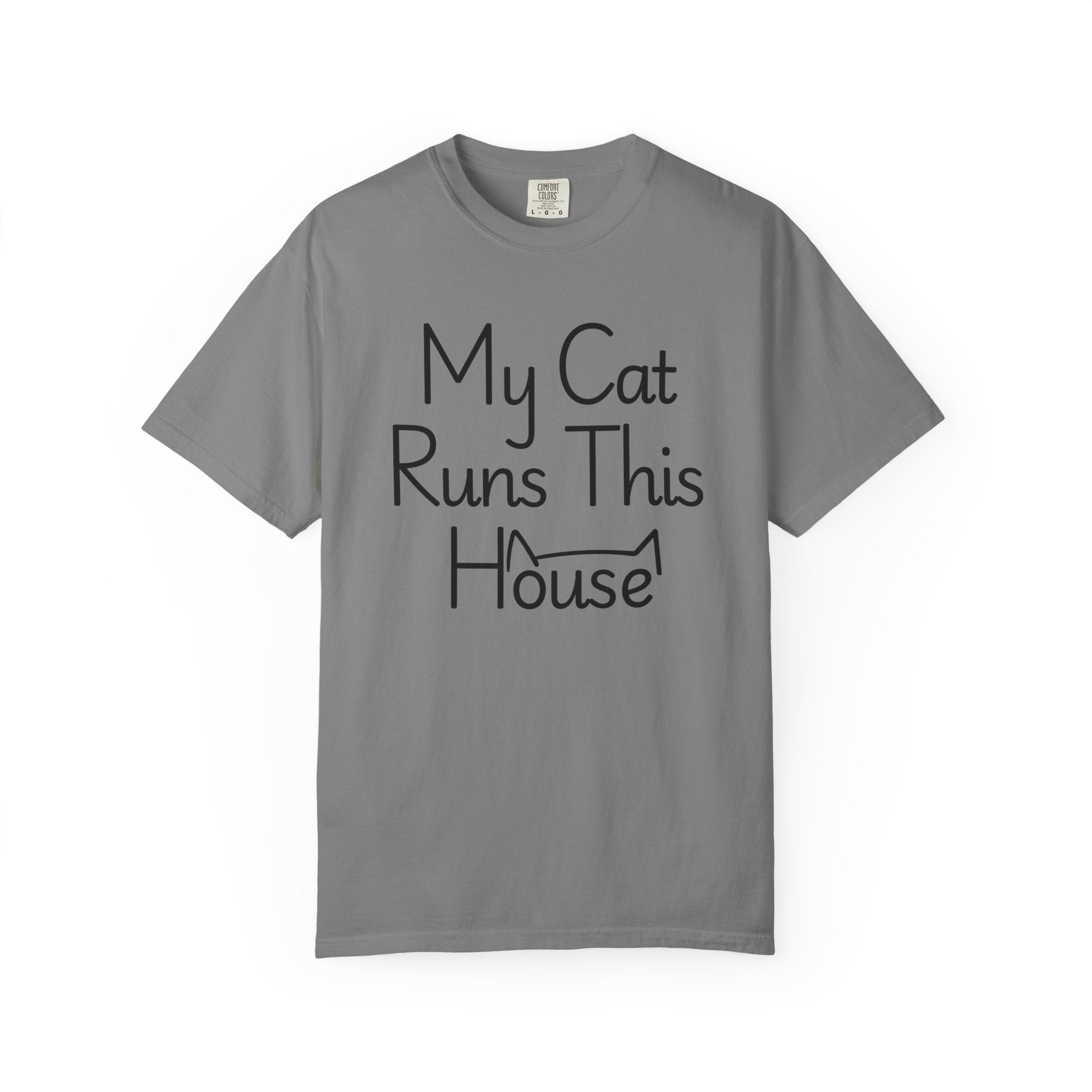 My Cat Runs This House T-Shirt — Funny Cat Lover Tee