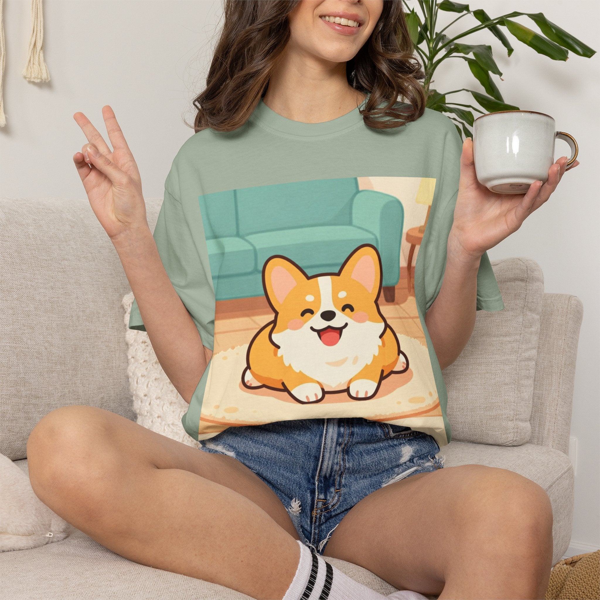Corgi "Exhausted" Graphic T-Shirt