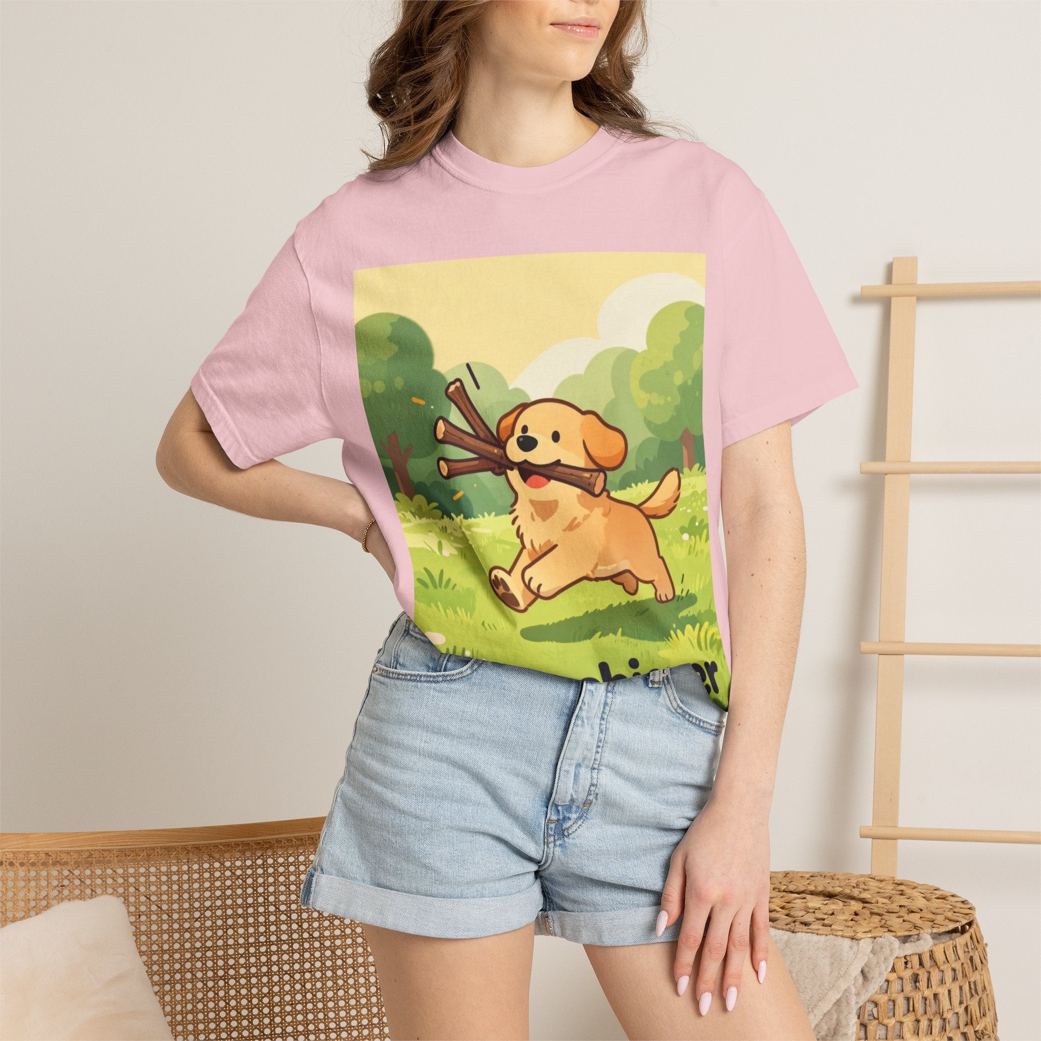 Overachiever Dog T-Shirt — Cute Golden Retriever Fetch Graphic Tee