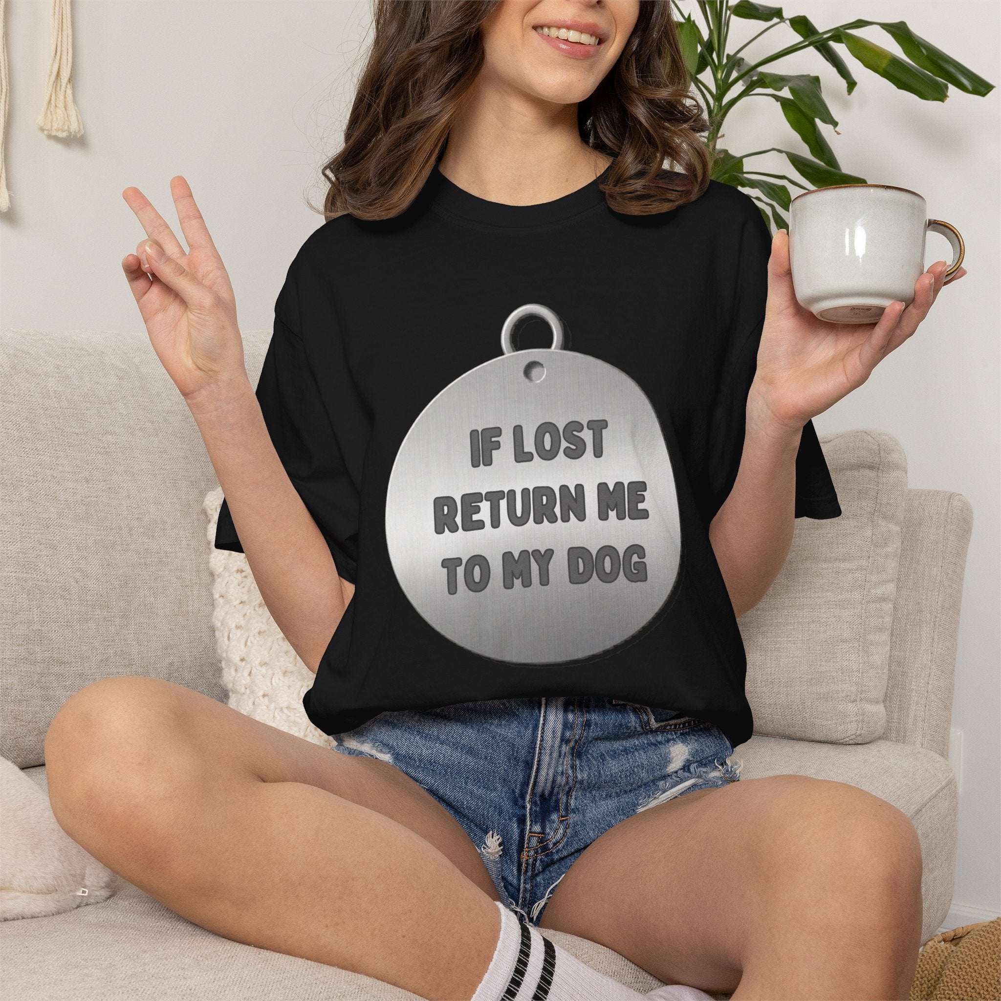 If Lost, Return Me To My Dog T-Shirt - Unisex Garment-Dyed Tee for Dog Lovers