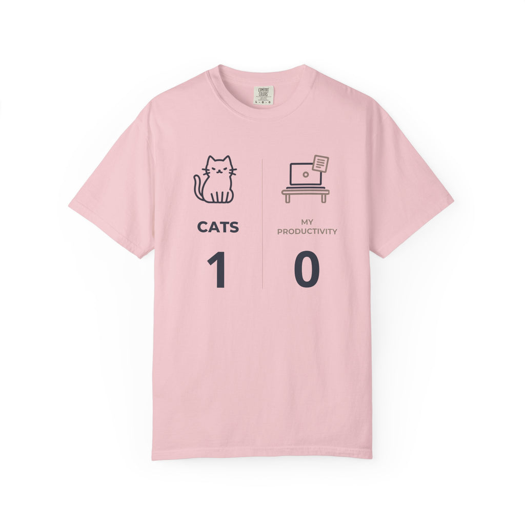 Cats 1, Productivity 0 T-Shirt — Funny Cat Lover Graphic Tee