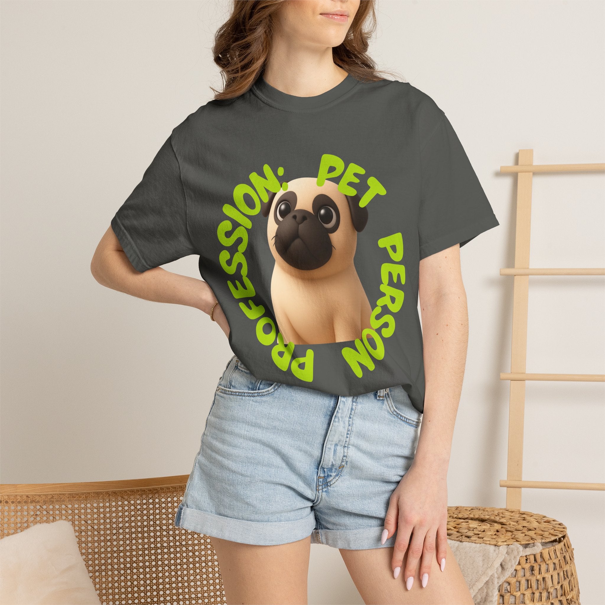 Pet Person T-Shirt — Cute Pug Graphic "Pet Person Profession" Tee