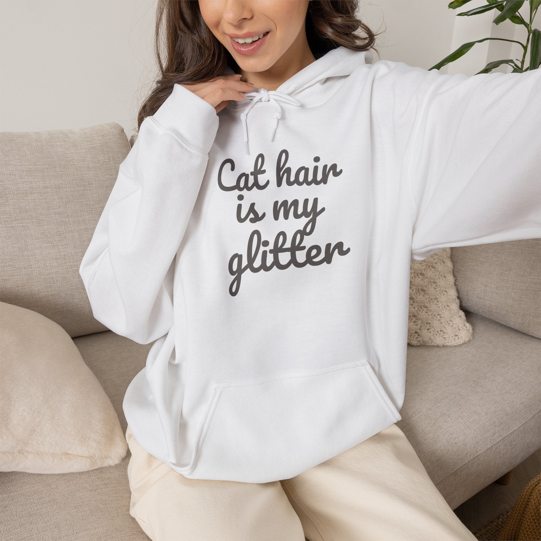 Cat Hair Is My Glitter Hoodie — Funny Cat Lover Pullover