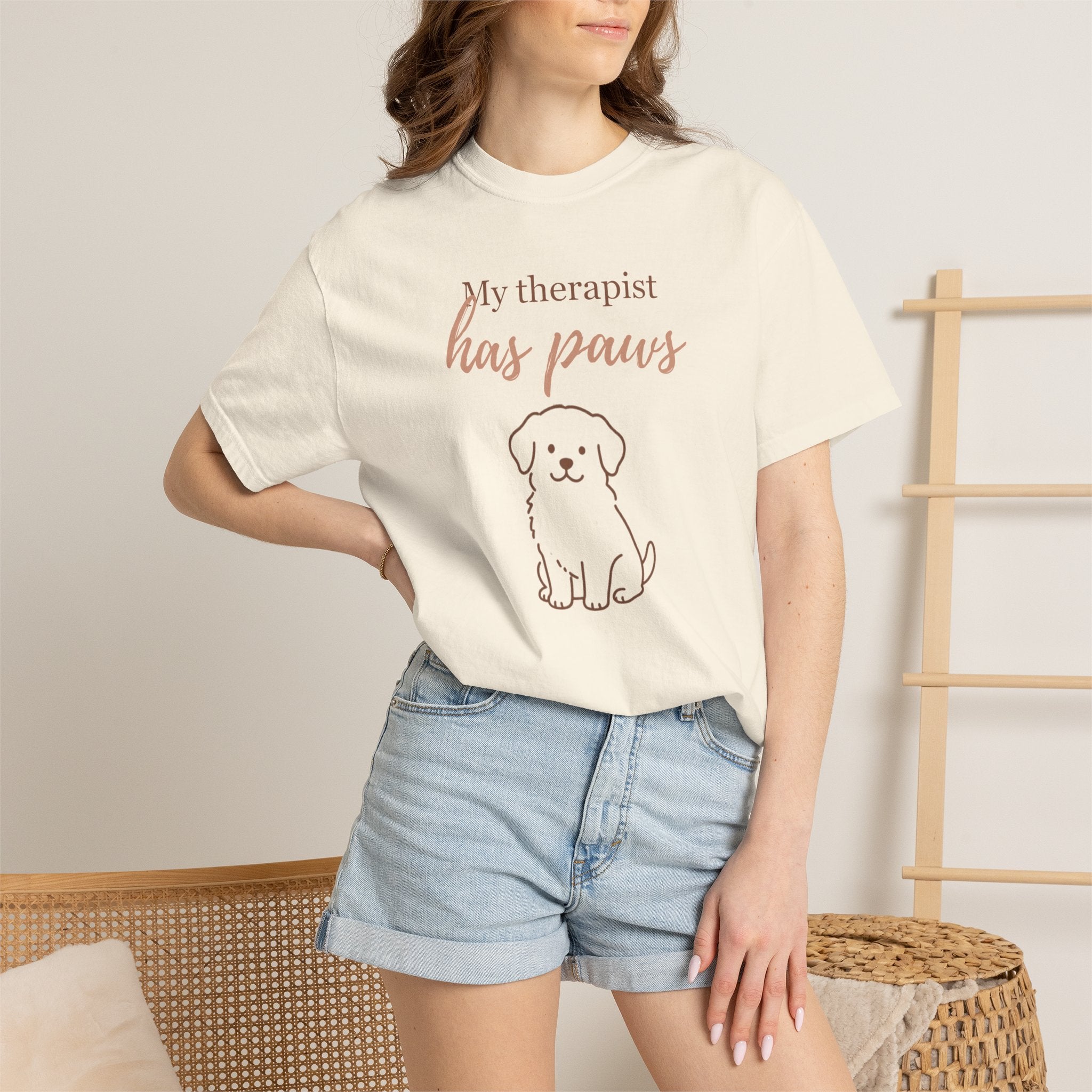 My Therapist Has Paws T-Shirt — Cute Dog Lover Graphic Tee