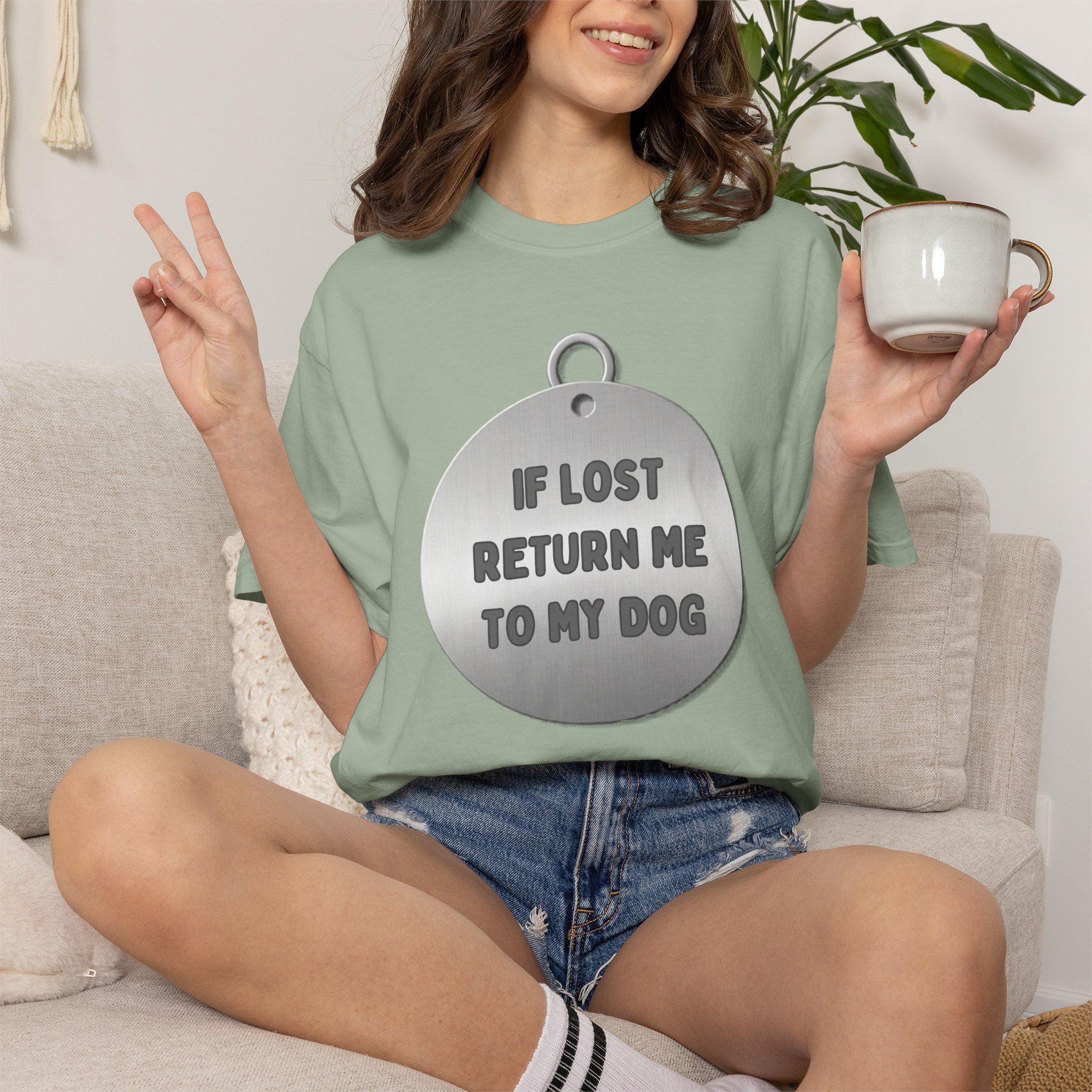 If Lost, Return Me To My Dog T-Shirt - Unisex Garment-Dyed Tee for Dog Lovers
