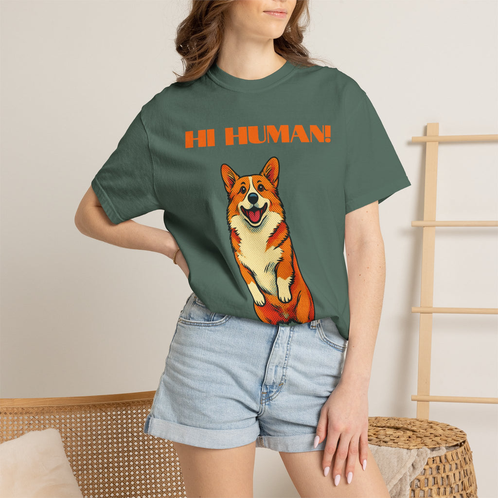 Hi Human! Corgi T-Shirt — Cute Dog Graphic Tee for Dog Lovers