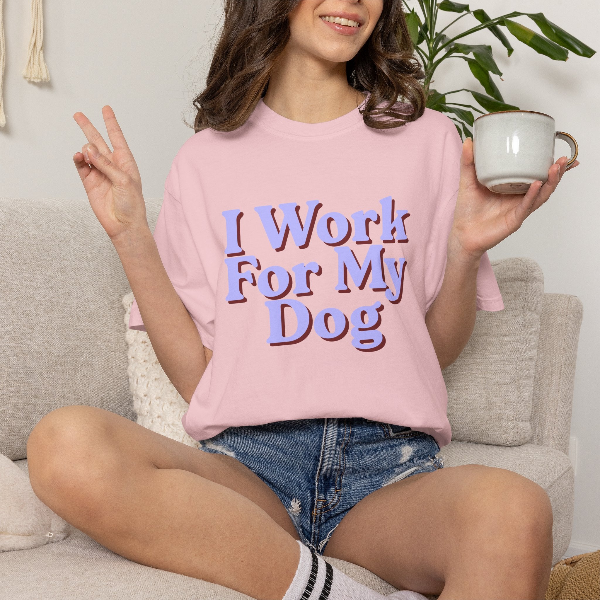 I Work For My Dog T-Shirt — Funny Dog Lover Tee