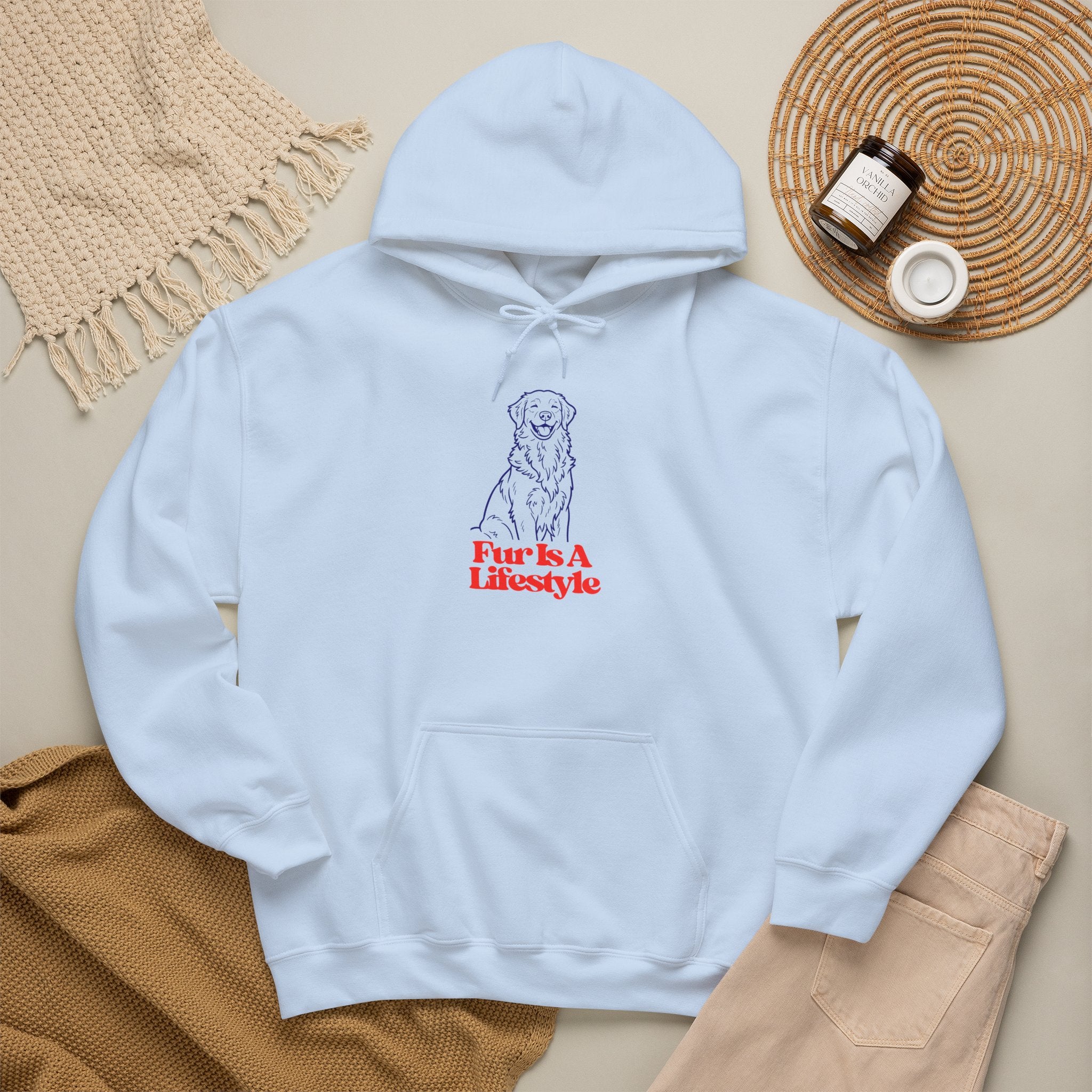 Fur Is A Lifestyle Dog Lover Hoodie | Cute Golden Retriever Graphic Pullover | Cozy Unisex Pet Owner Sweatshirt