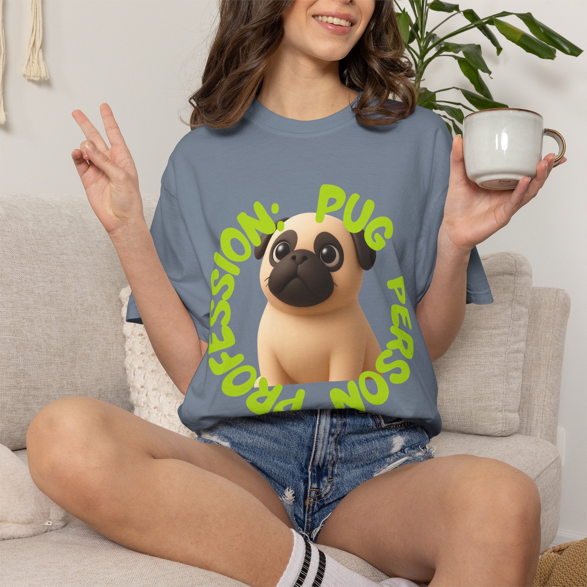 Pug Person Graphic T-Shirt — "Pug Person" Cute Cartoon Pug Tee