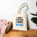 Tote Bag — "I Don't Chase Trends, I Chase My Dog" Canvas Dog Lover Tote