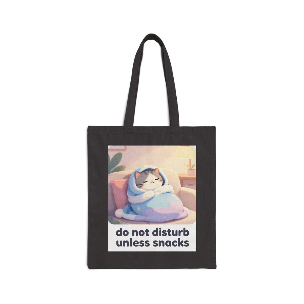 Tote Bag — Cute Cat 'Do Not Disturb Unless Snacks' Canvas Tote