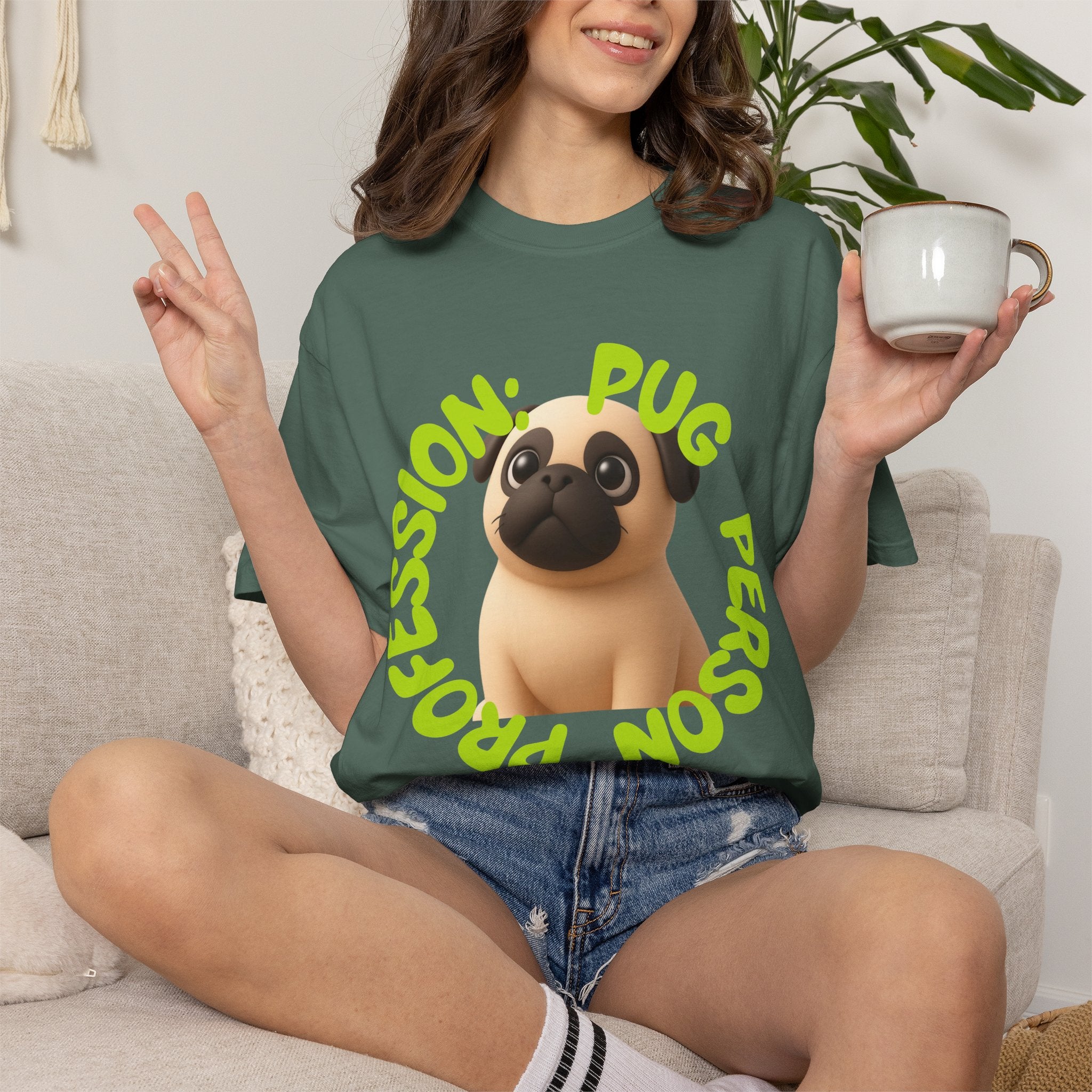 Pug Person Graphic T-Shirt — "Pug Person" Cute Cartoon Pug Tee