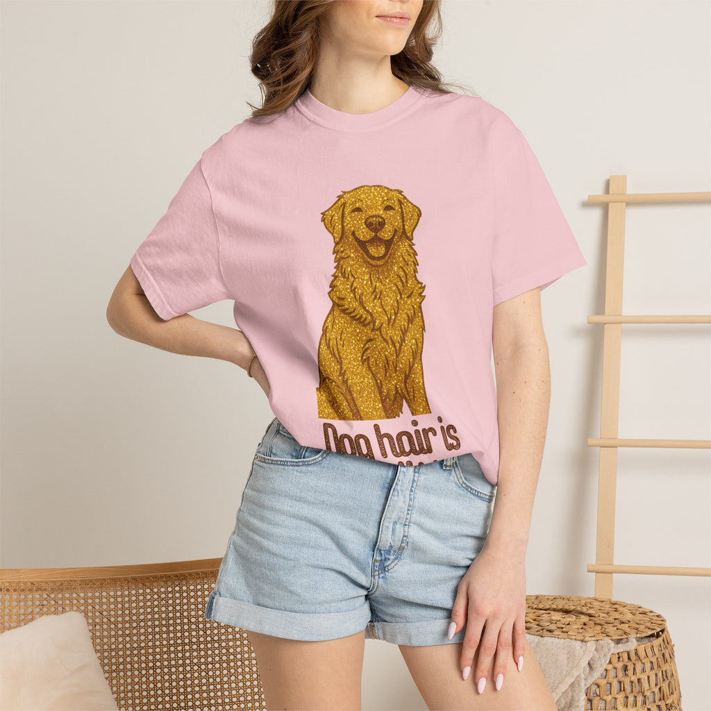 Dog Hair Is My Glitter T-Shirt | Funny Golden Retriever Dog Lover Tee | Cozy Retro Pet Owner Shirt