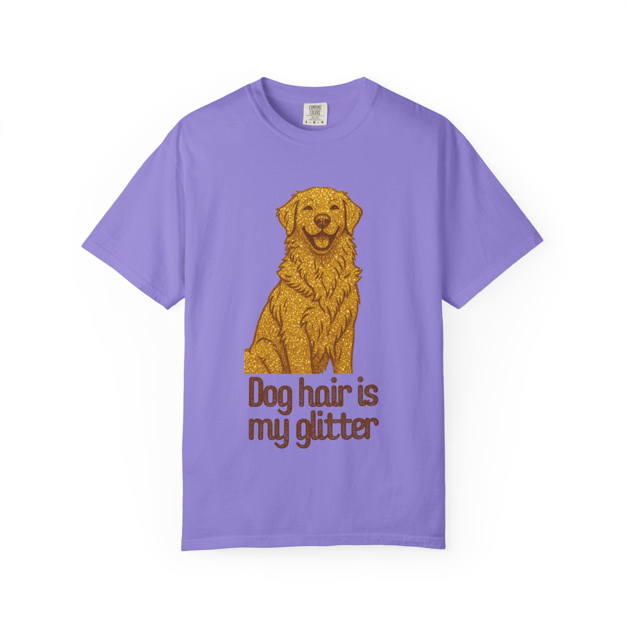 Dog Hair Is My Glitter T-Shirt | Funny Golden Retriever Dog Lover Tee | Cozy Retro Pet Owner Shirt