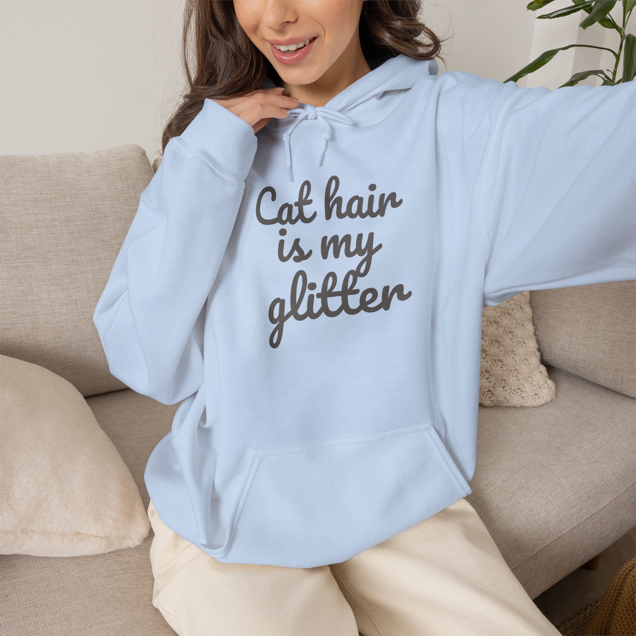 Cat Hair Is My Glitter Hoodie — Funny Cat Lover Pullover