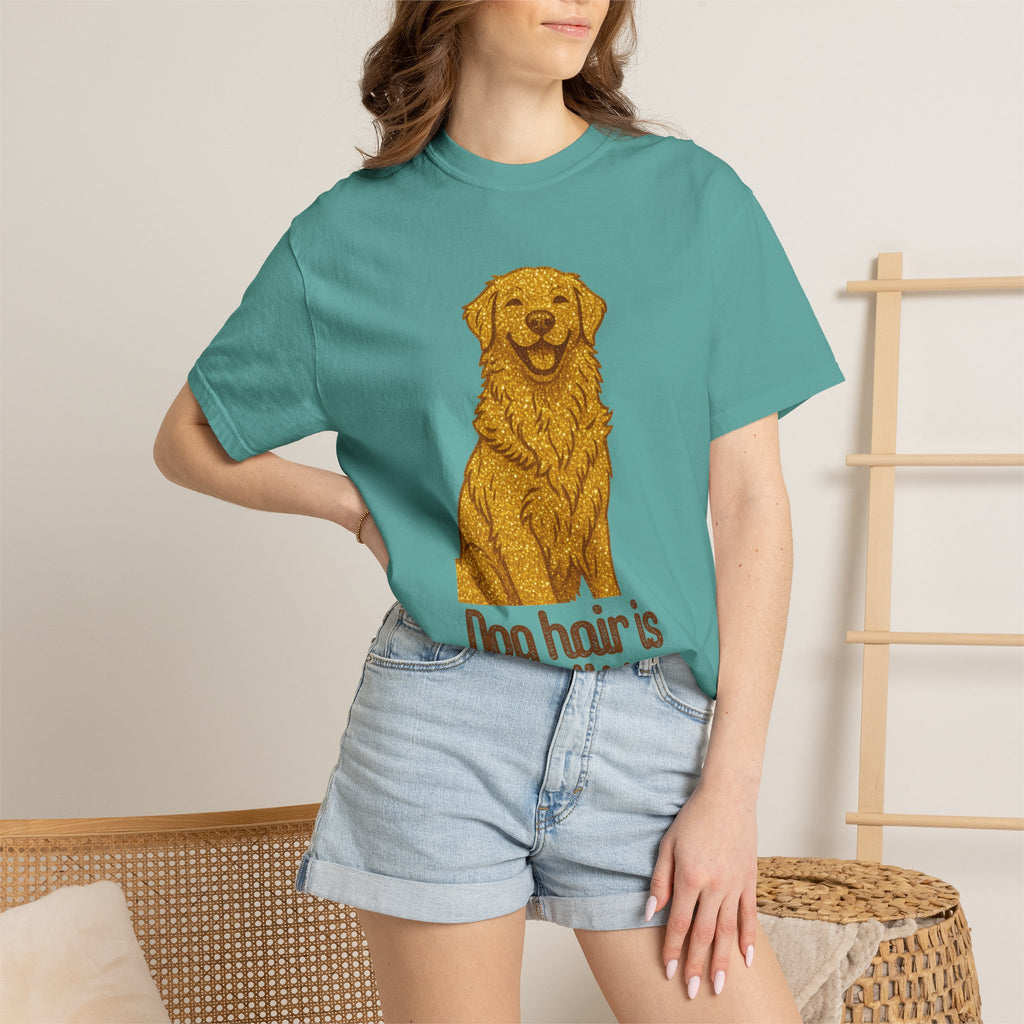 Dog Hair Is My Glitter T-Shirt | Funny Golden Retriever Dog Lover Tee | Cozy Retro Pet Owner Shirt
