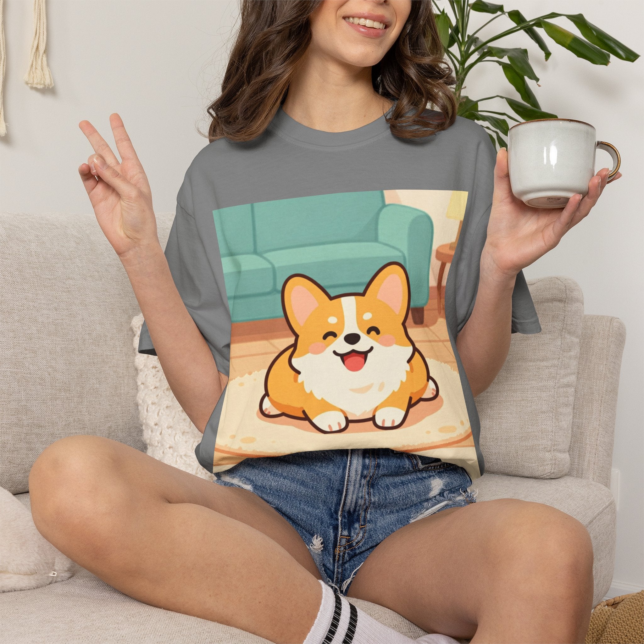 Corgi "Exhausted" Graphic T-Shirt