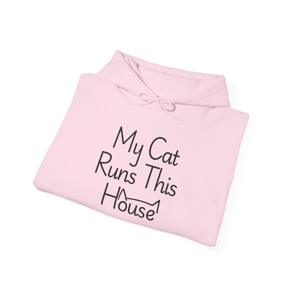 My Cat Runs This House Hoodie – Funny Cat Lover Sweatshirt