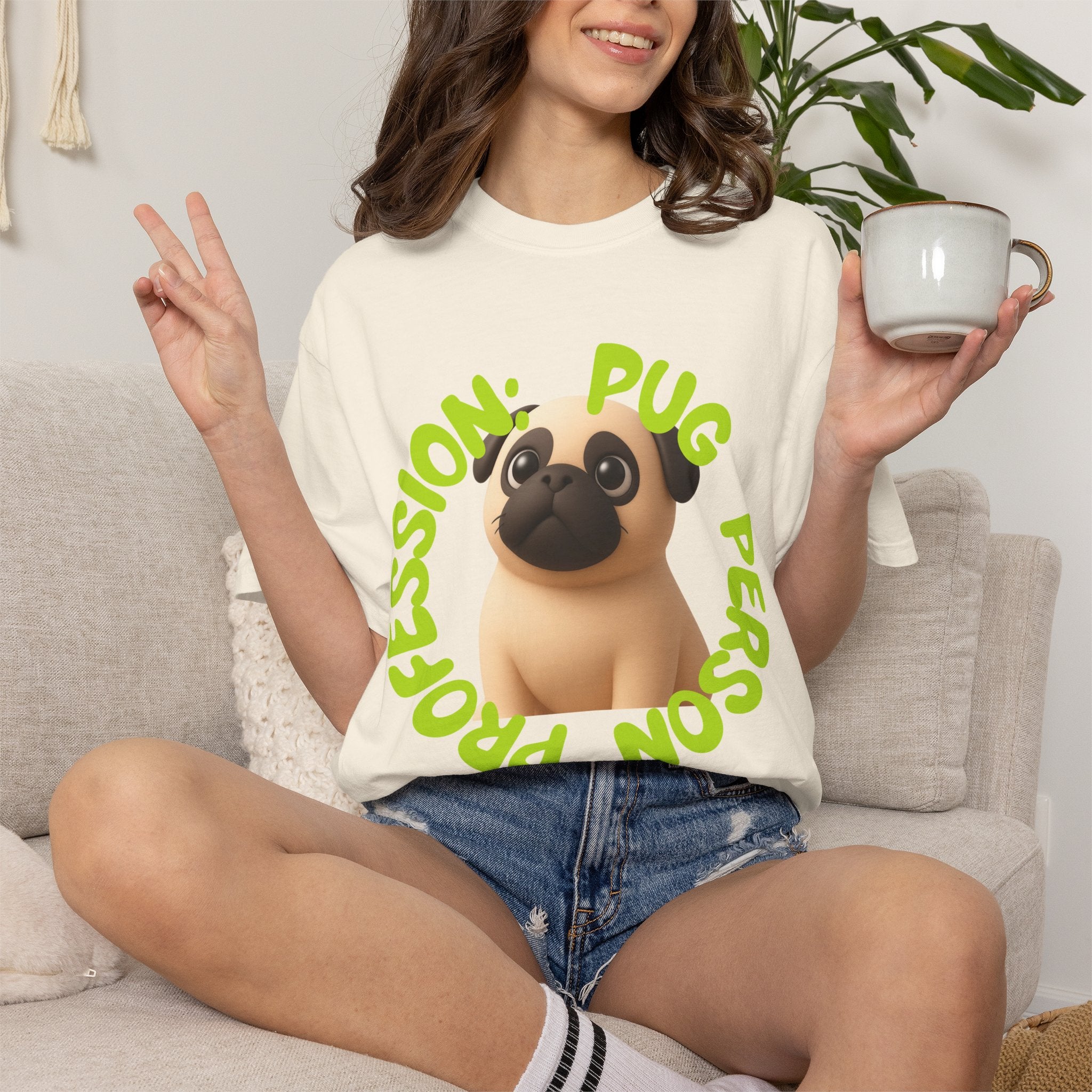 Pug Person Graphic T-Shirt — "Pug Person" Cute Cartoon Pug Tee