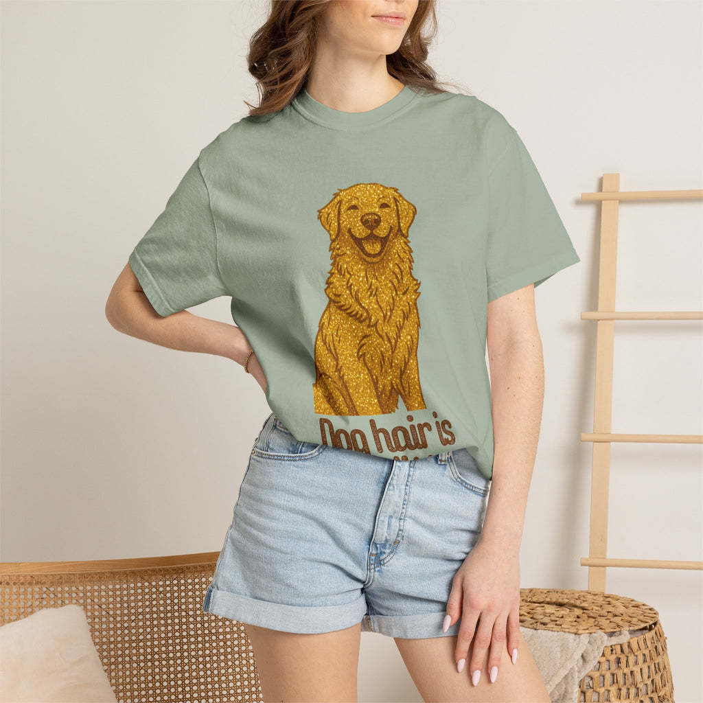 Dog Hair Is My Glitter T-Shirt | Funny Golden Retriever Dog Lover Tee | Cozy Retro Pet Owner Shirt