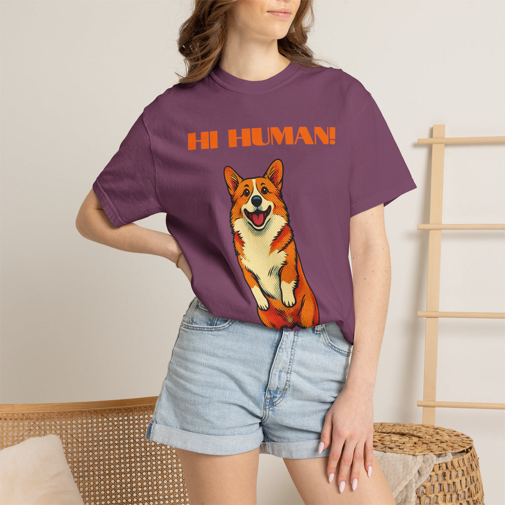 Hi Human! Corgi T-Shirt — Cute Dog Graphic Tee for Dog Lovers