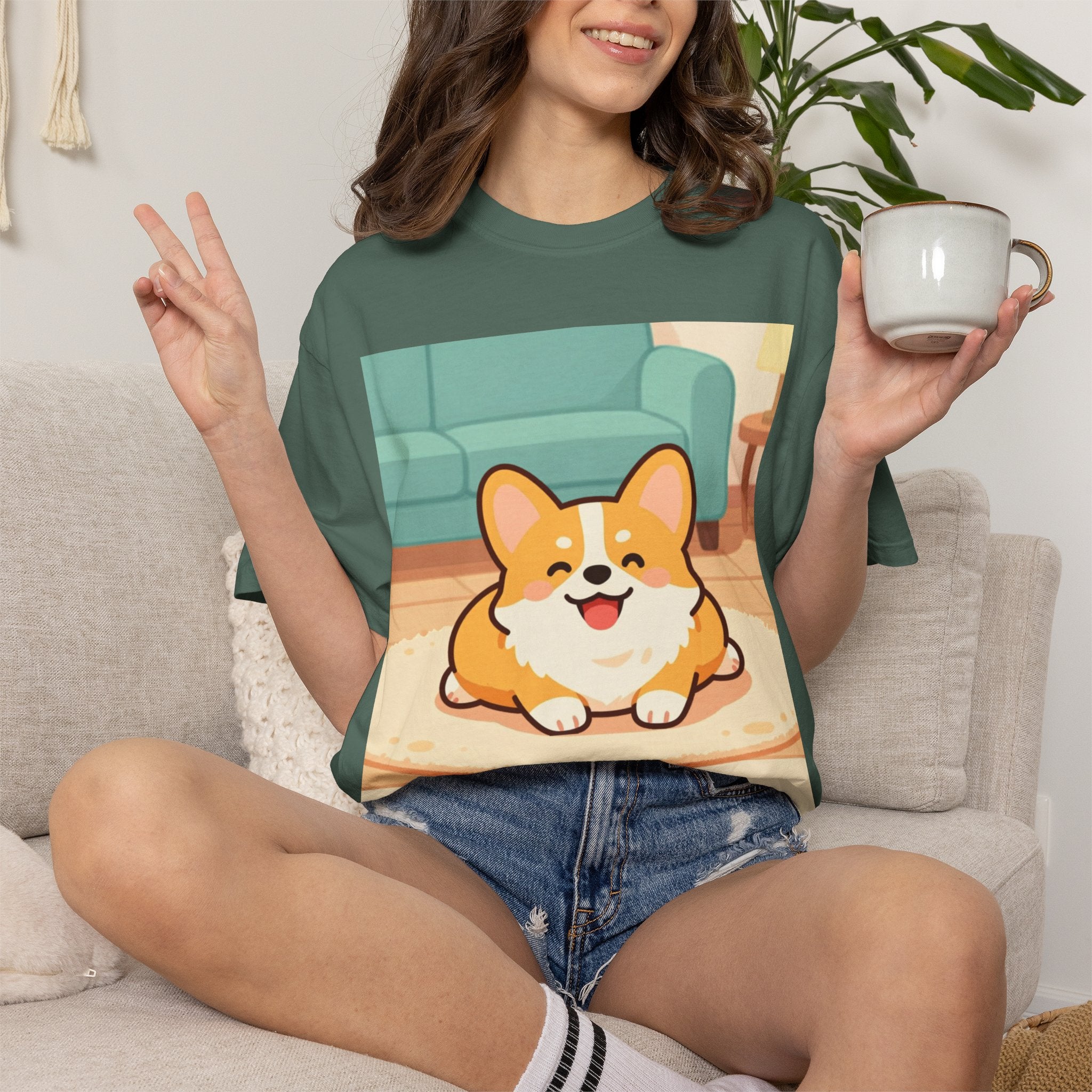 Corgi "Exhausted" Graphic T-Shirt