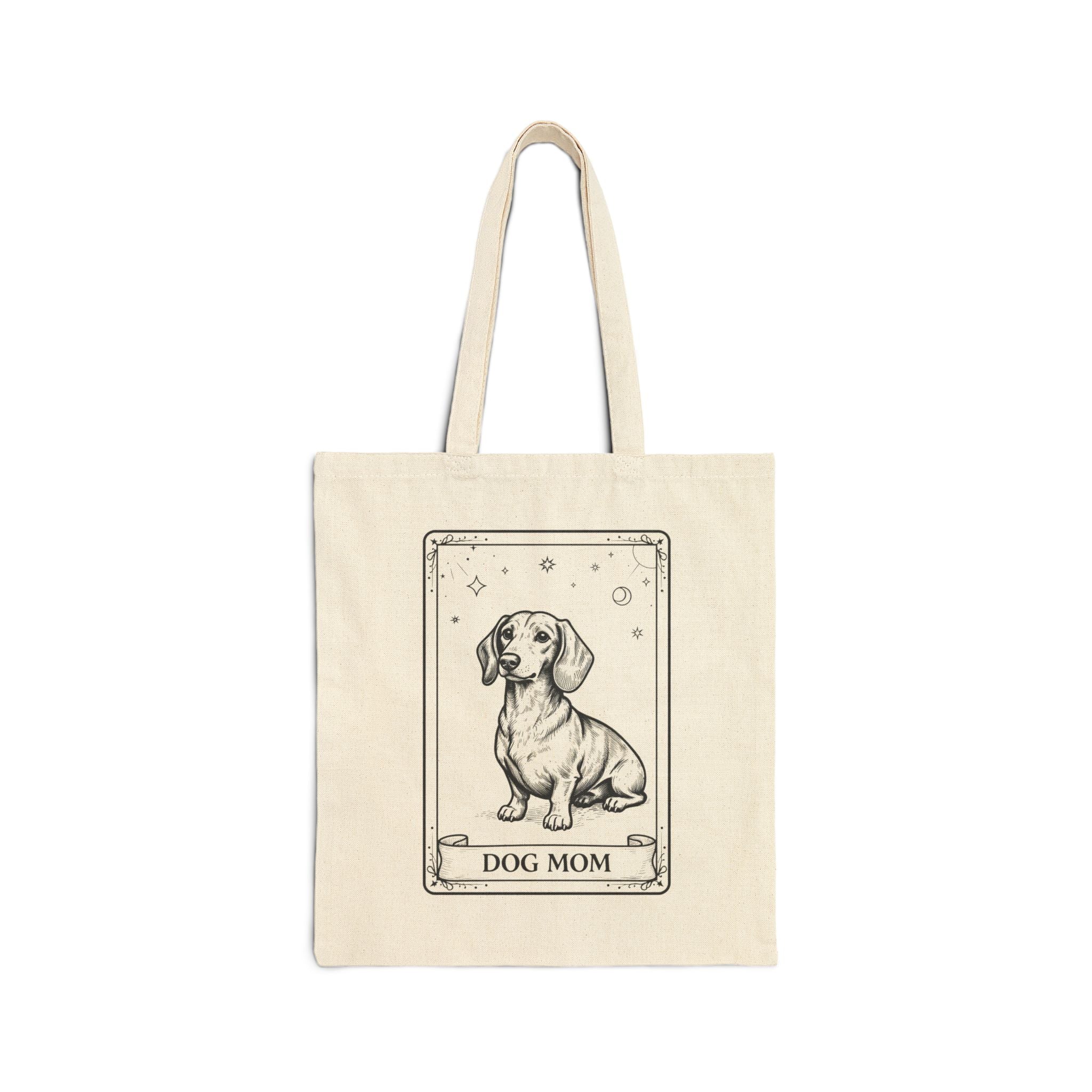 Dachshund Tarot Tote Bag | Cute Dog Mom Canvas Tote for Pet Lovers & Everyday Errands