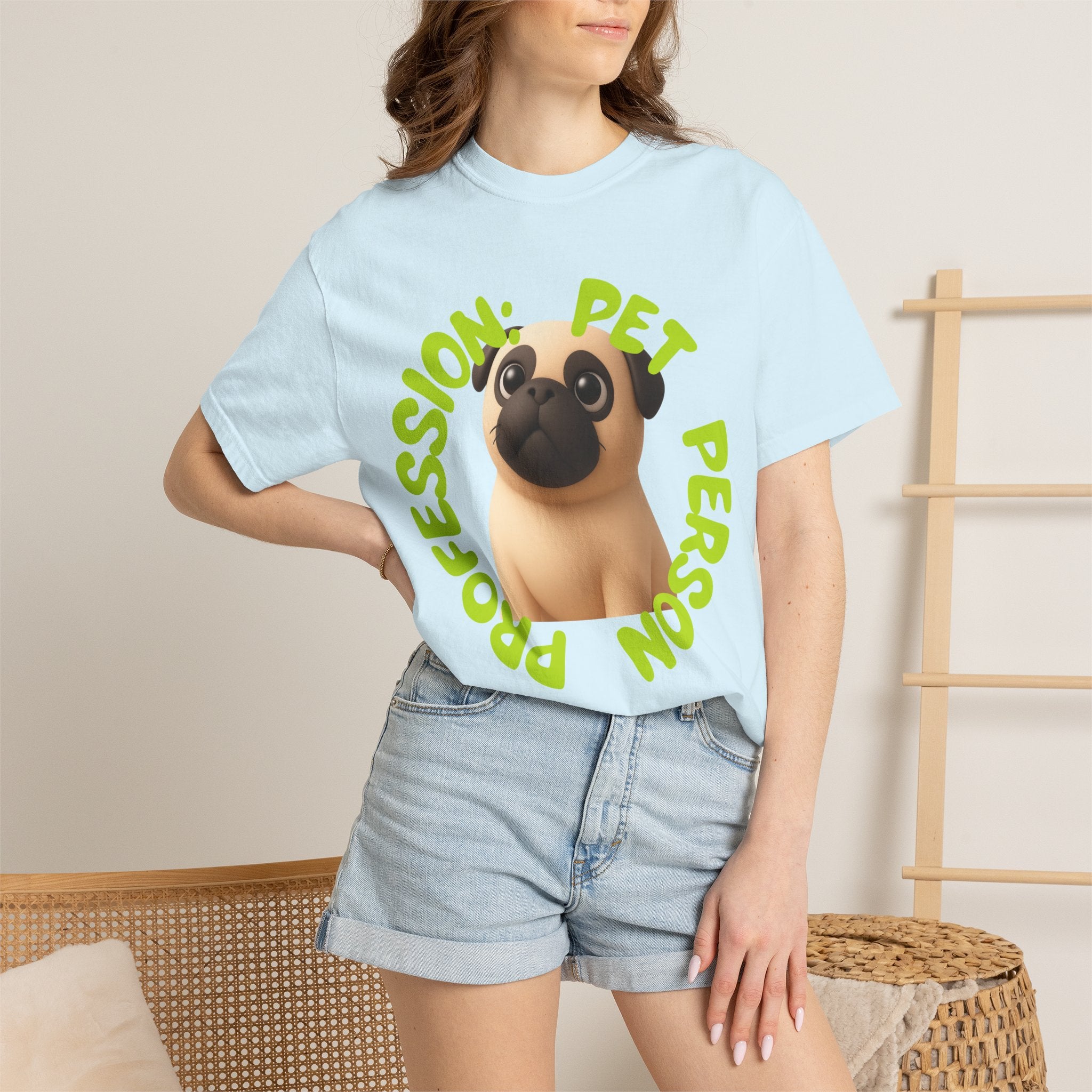 Pet Person T-Shirt — Cute Pug Graphic "Pet Person Profession" Tee