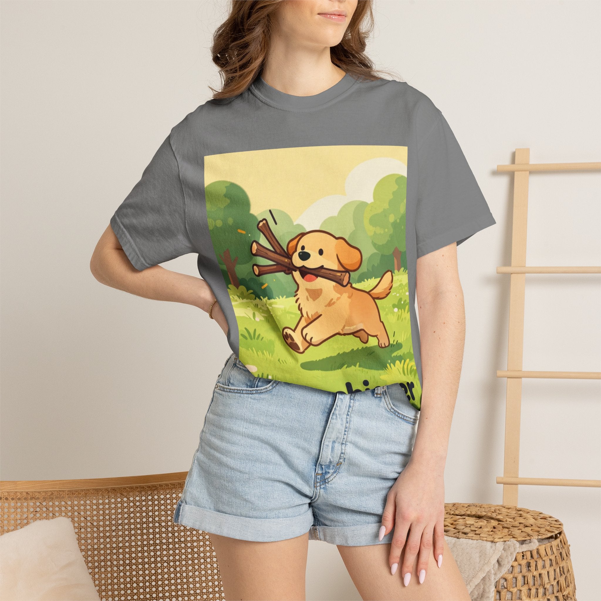 Overachiever Dog T-Shirt — Cute Golden Retriever Fetch Graphic Tee