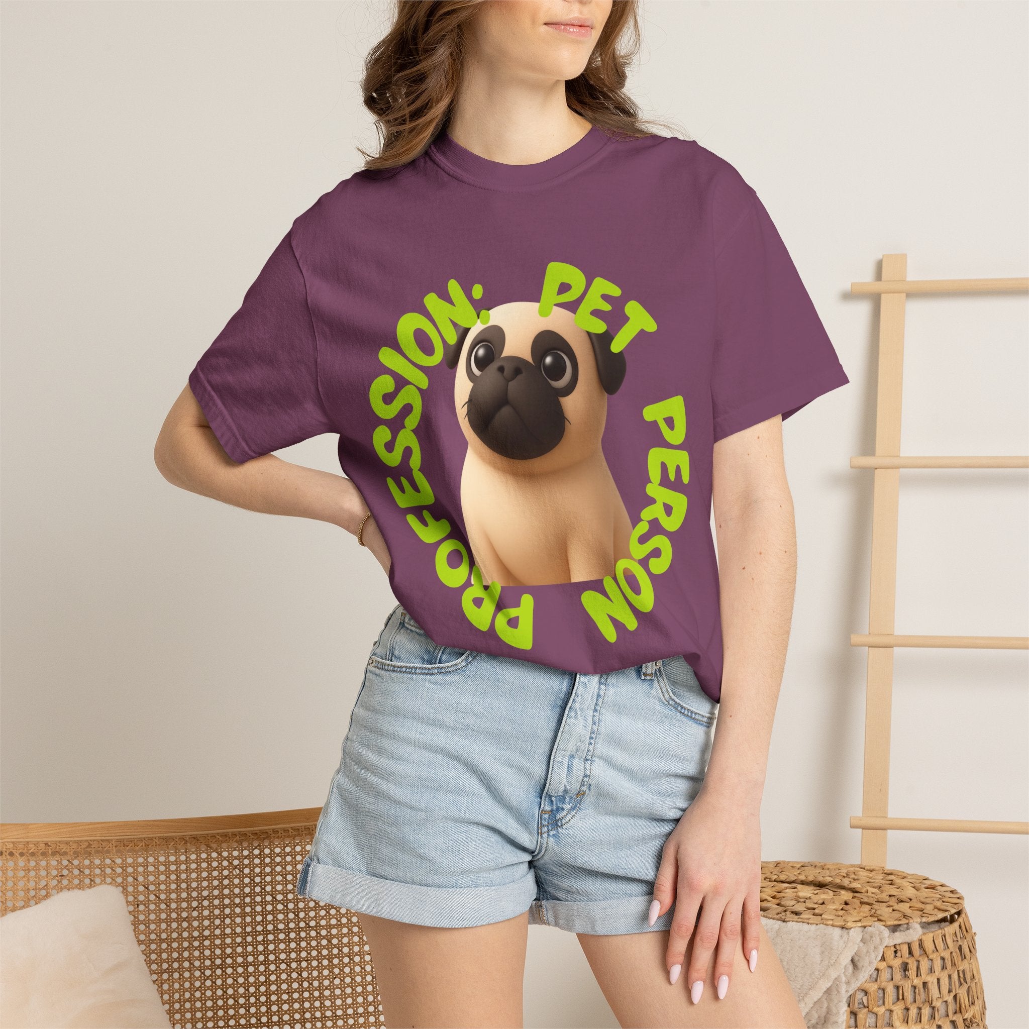 Pet Person T-Shirt — Cute Pug Graphic "Pet Person Profession" Tee