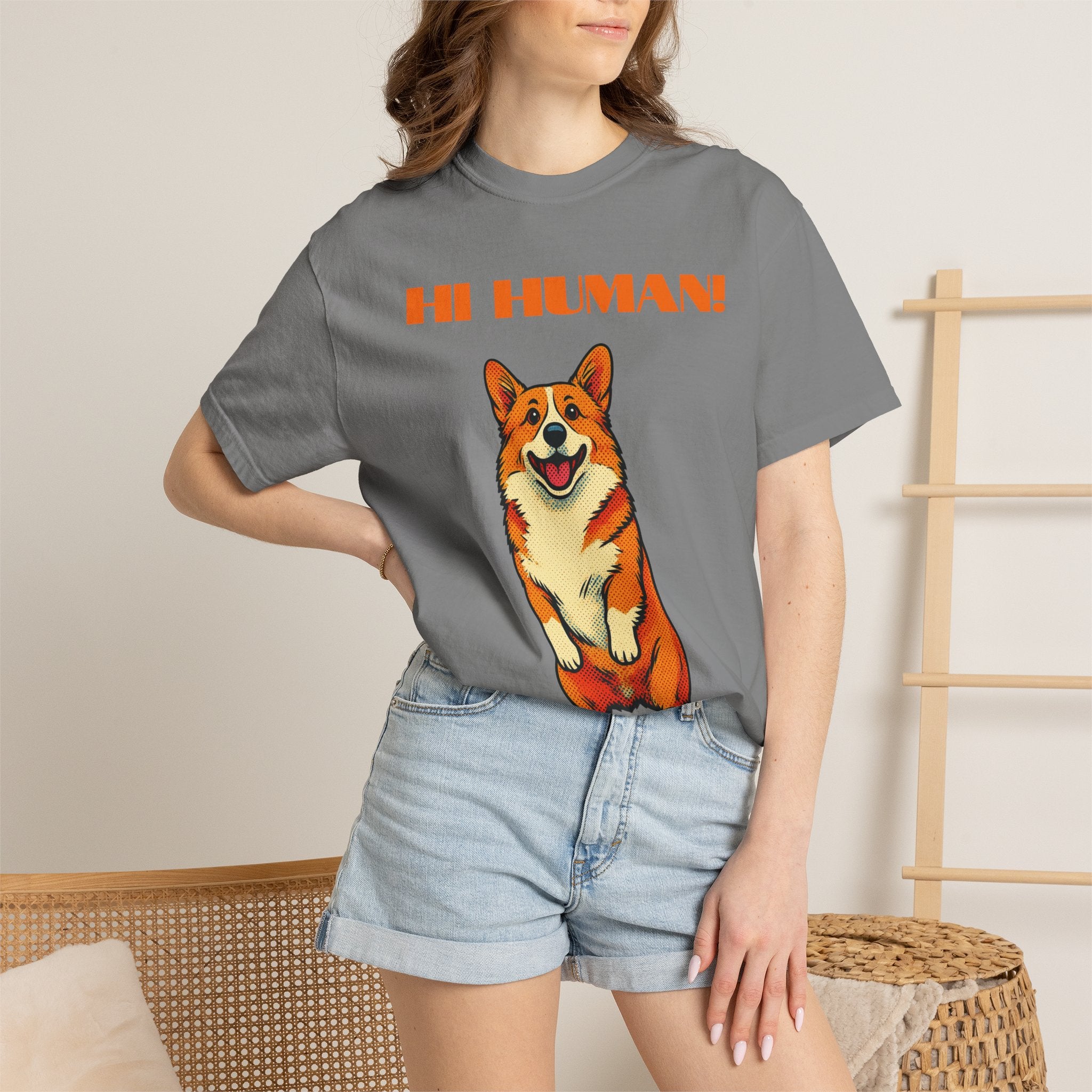 Hi Human! Corgi T-Shirt — Cute Dog Graphic Tee for Dog Lovers