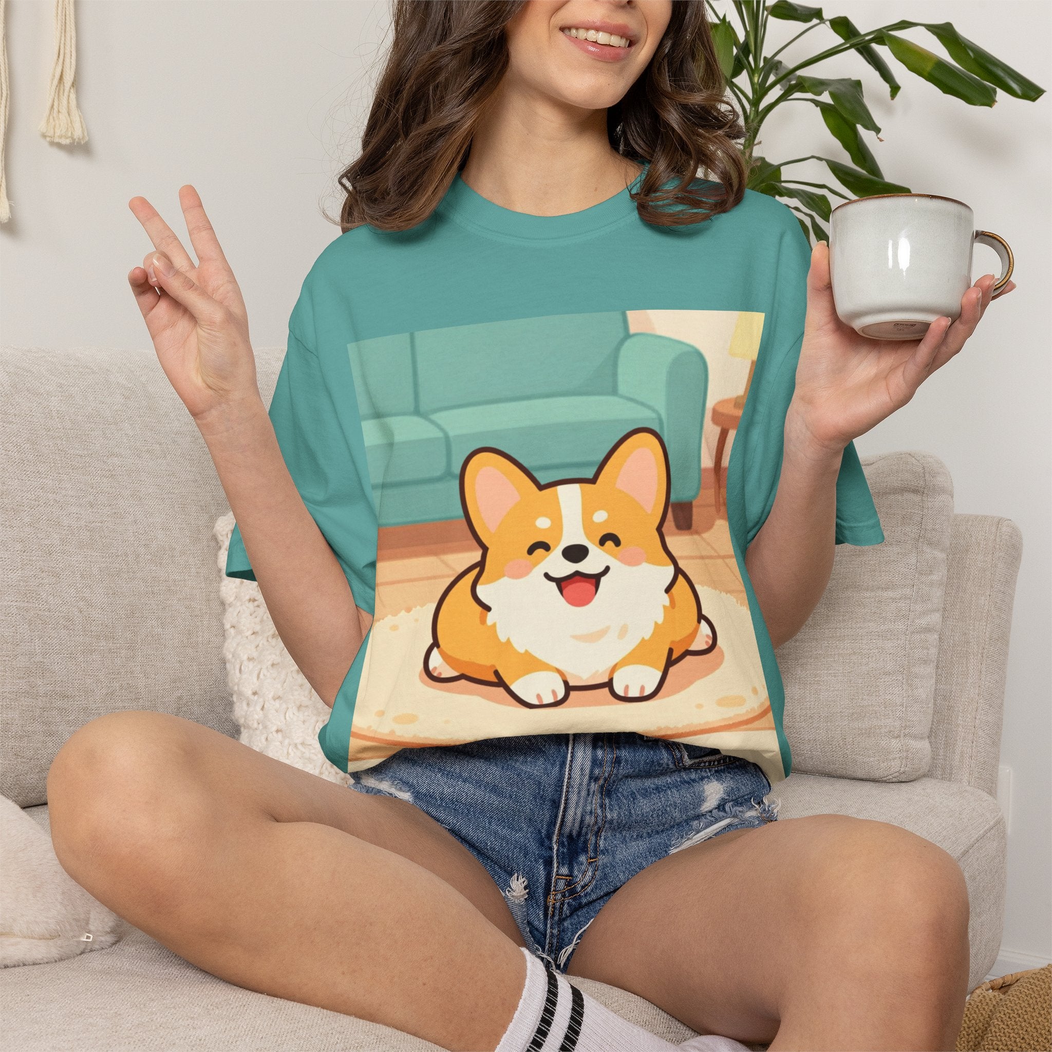 Corgi "Exhausted" Graphic T-Shirt