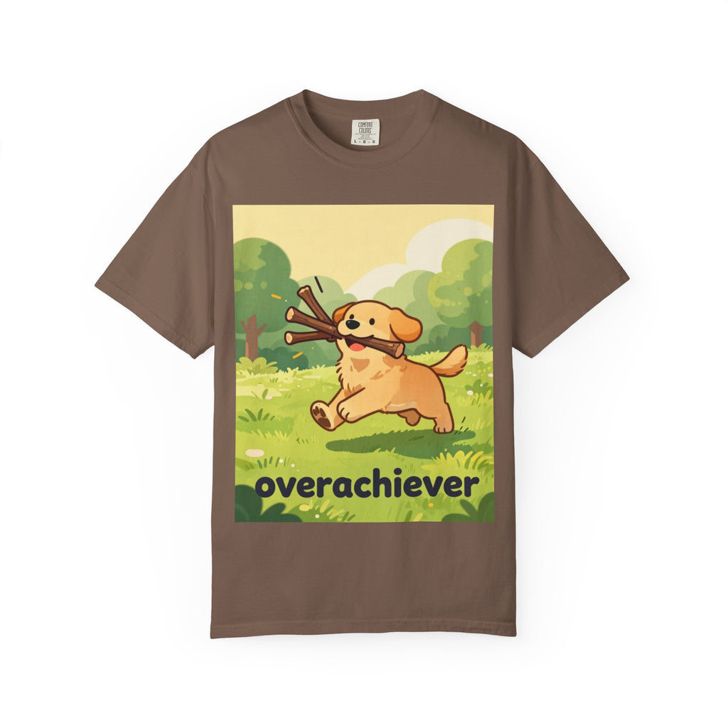 Overachiever Dog T-Shirt — Cute Golden Retriever Fetch Graphic Tee