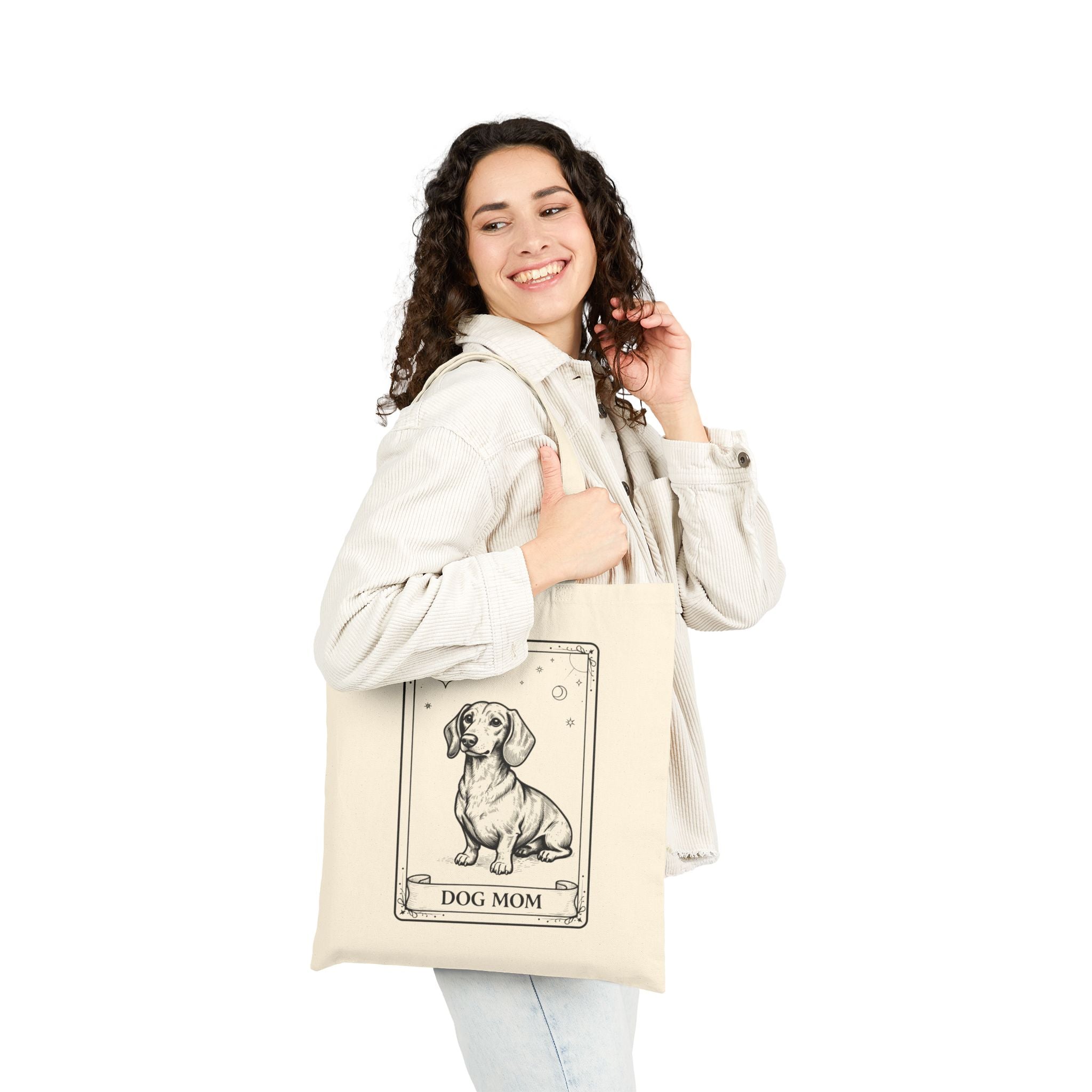 Dachshund Tarot Tote Bag | Cute Dog Mom Canvas Tote for Pet Lovers & Everyday Errands