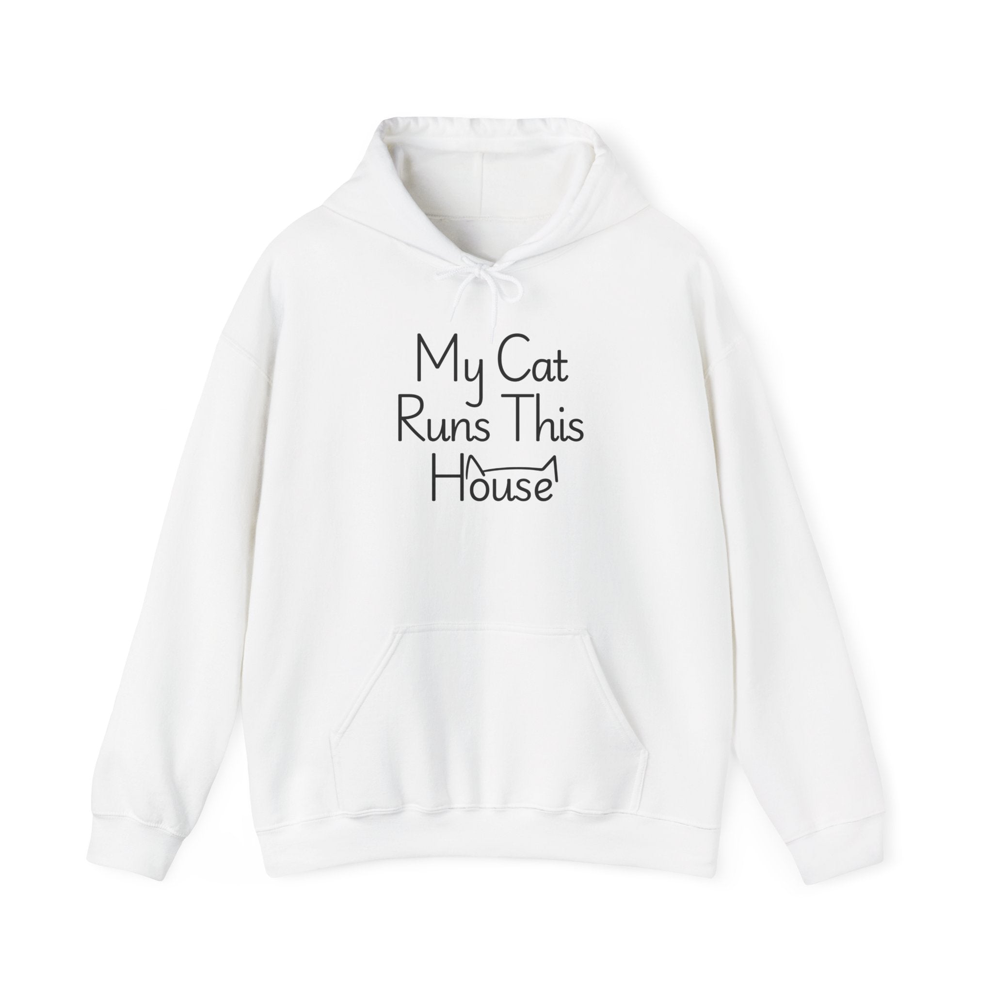 My Cat Runs This House Hoodie – Funny Cat Lover Sweatshirt