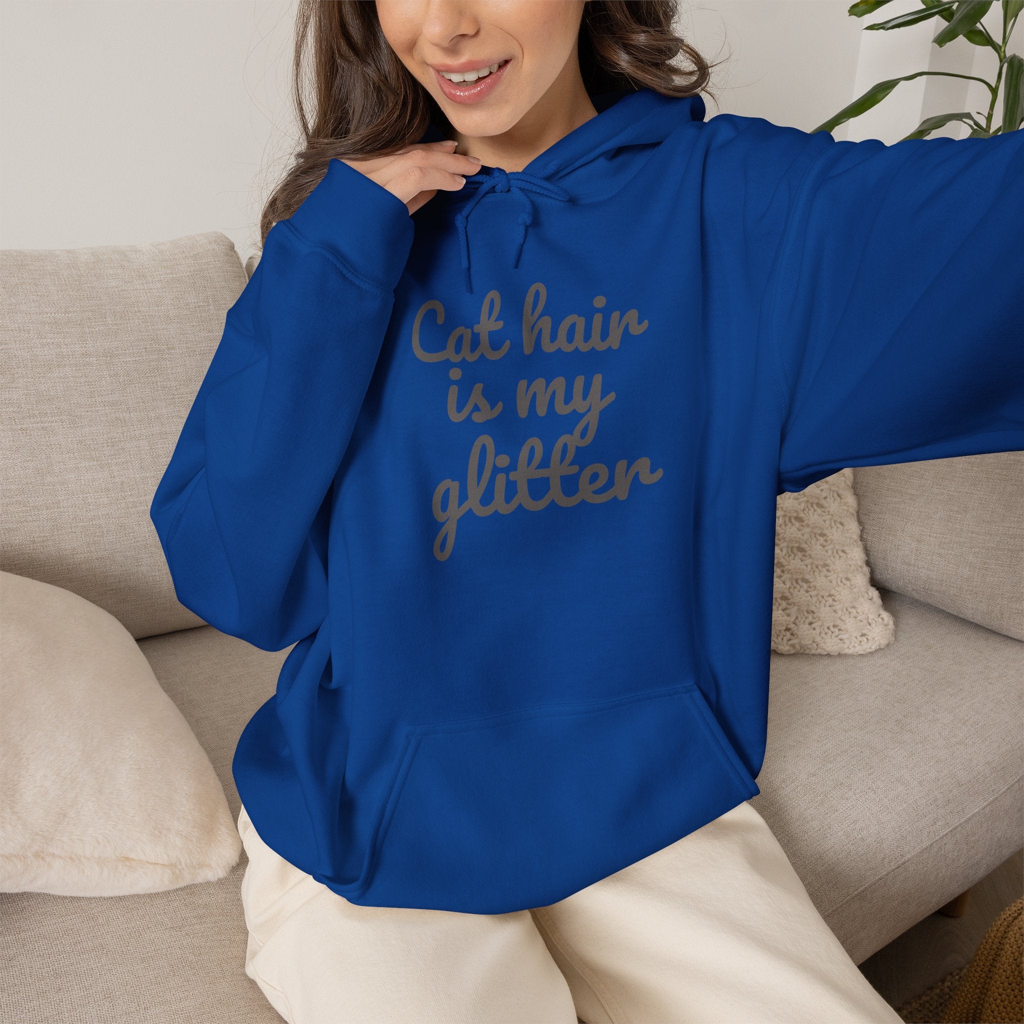 Cat Hair Is My Glitter Hoodie — Funny Cat Lover Pullover