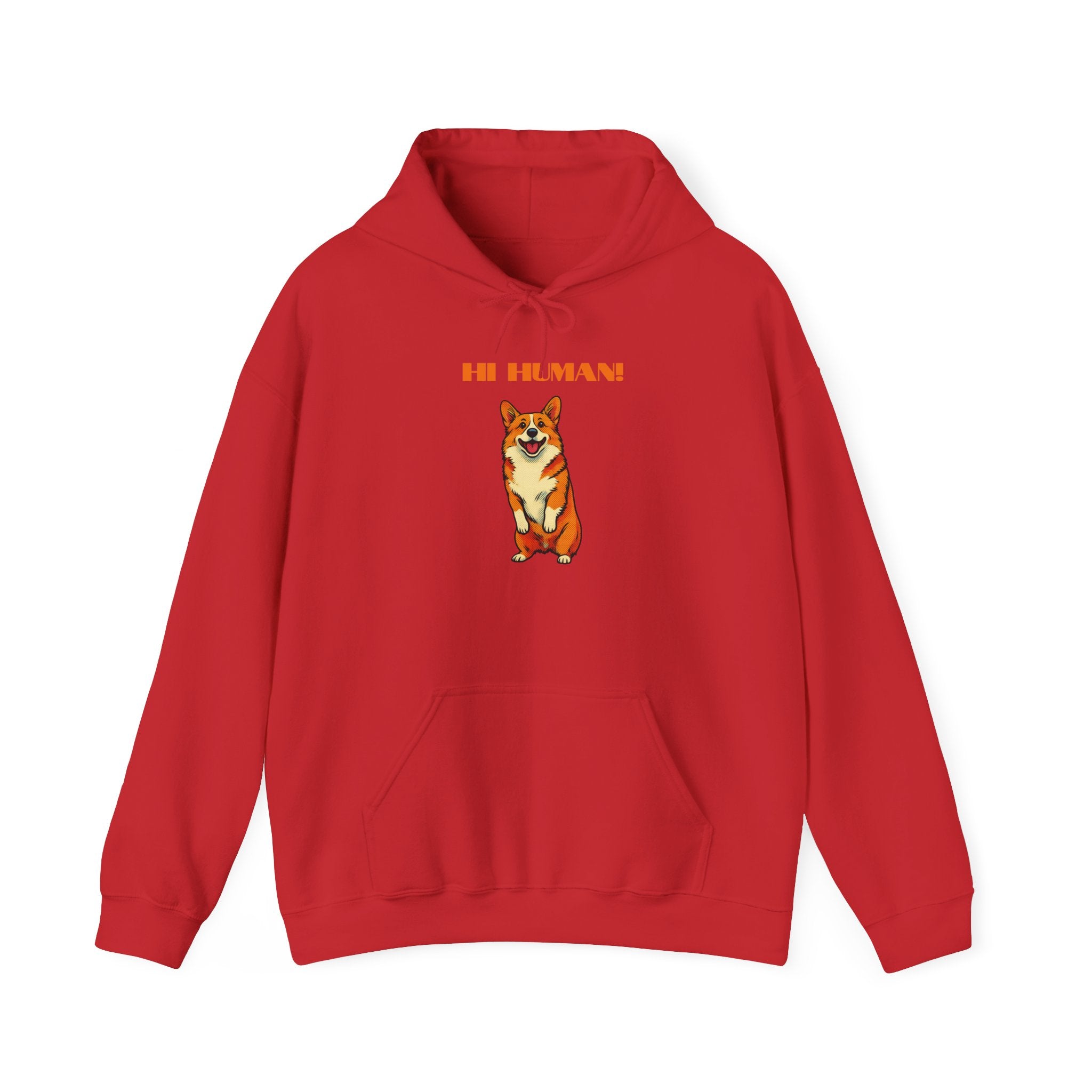 Corgi 'Hi Human!' Hoodie — Cute Dog Graphic Pullover