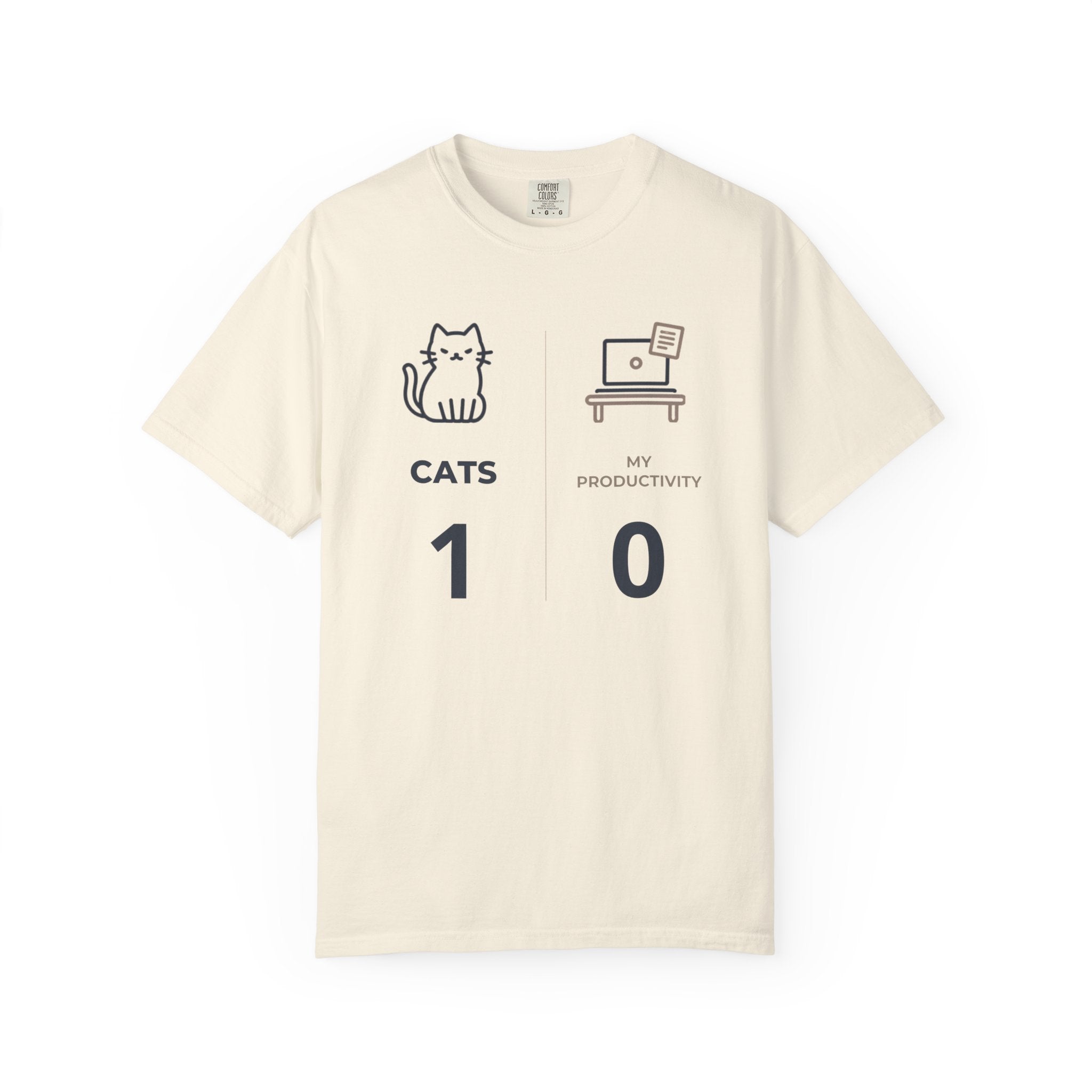 Cats 1, Productivity 0 T-Shirt — Funny Cat Lover Graphic Tee