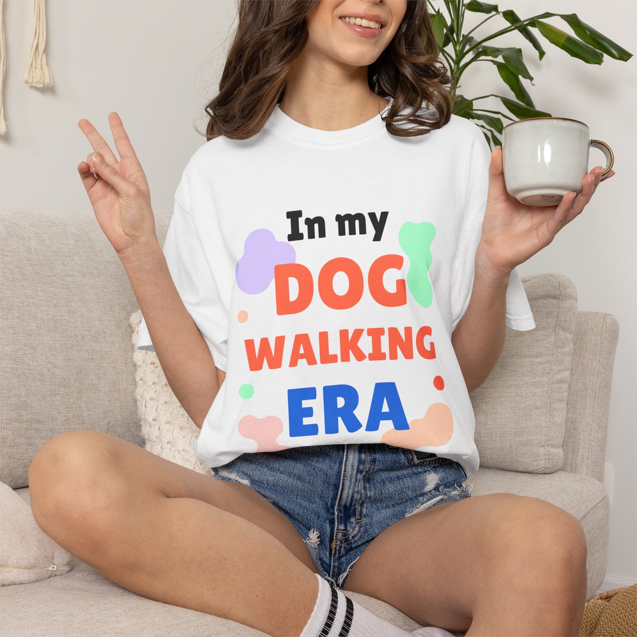 Dog Walking T-Shirt — "In My Dog Walking Era" Casual Tee