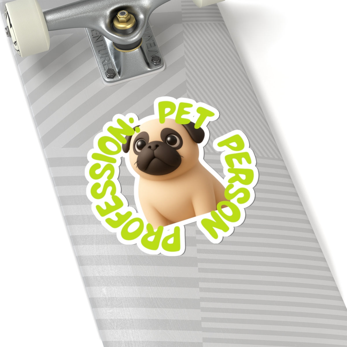 Pet Person Sticker — Cute Pug Kiss-Cut Decal ("Profession: Pet Person")