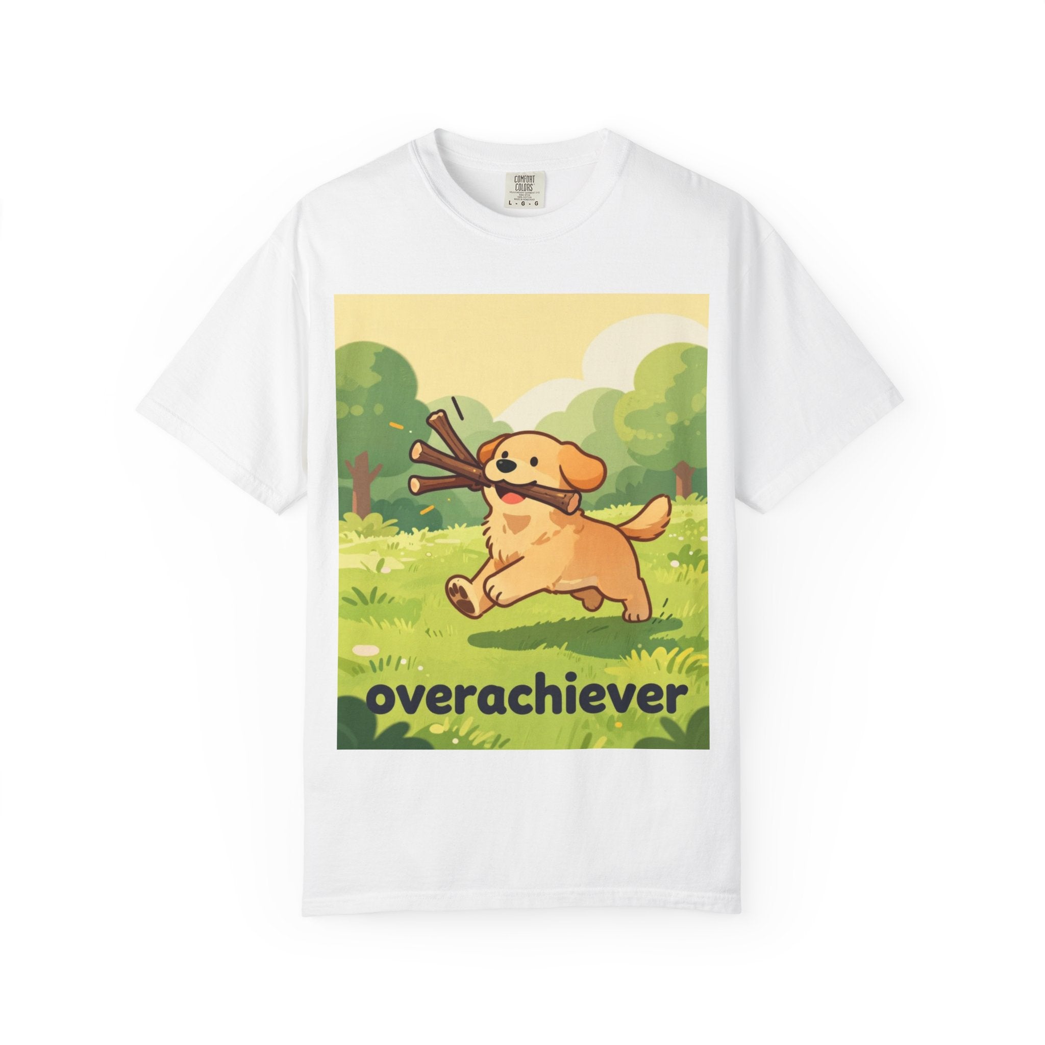 Overachiever Dog T-Shirt — Cute Golden Retriever Fetch Graphic Tee