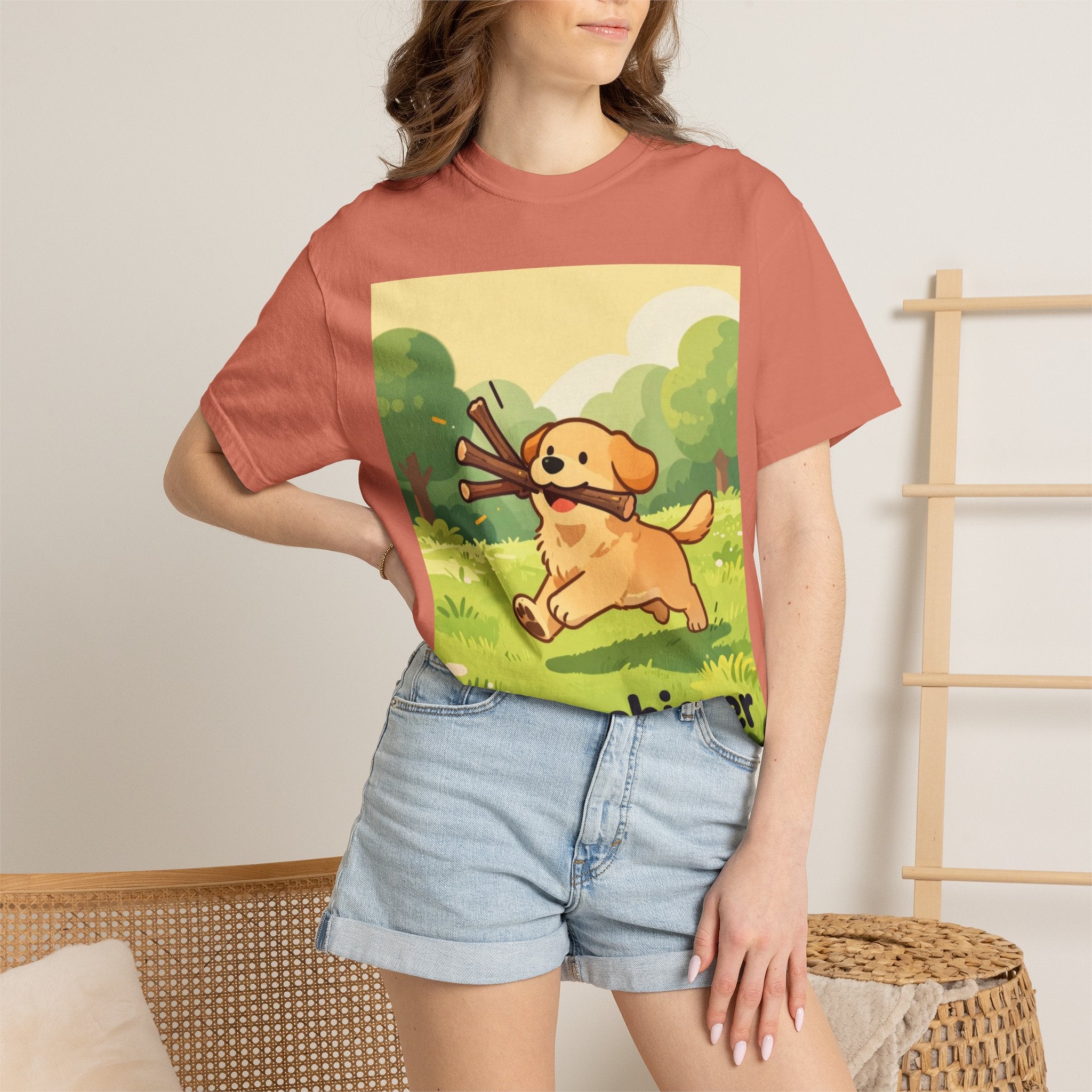 Overachiever Dog T-Shirt — Cute Golden Retriever Fetch Graphic Tee
