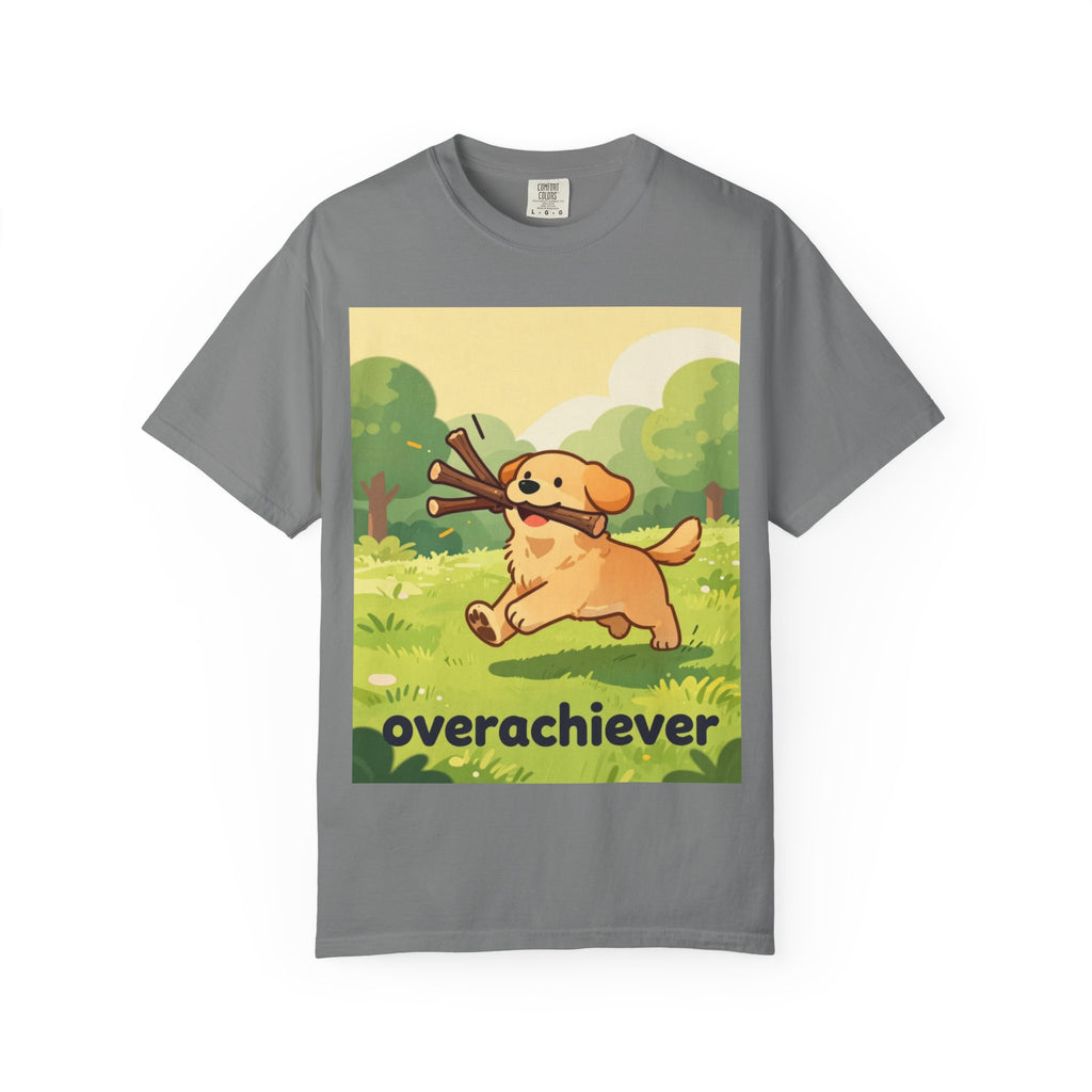 Overachiever Dog T-Shirt — Cute Golden Retriever Fetch Graphic Tee