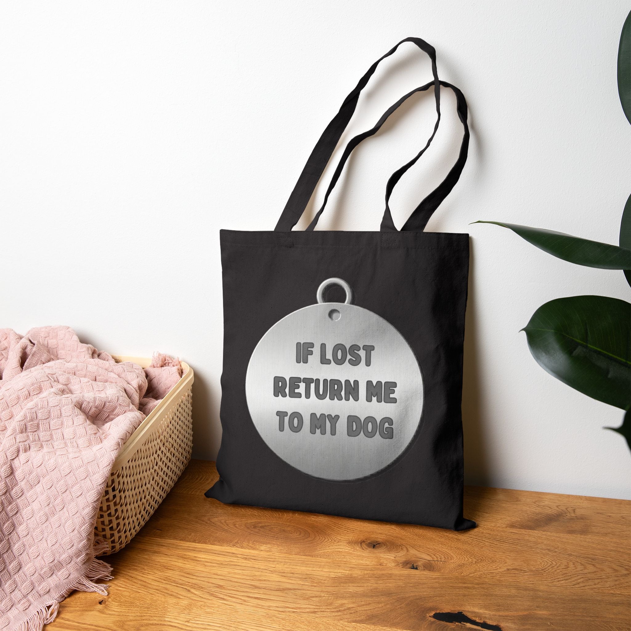 Tote Bag — “If Lost Return Me To My Dog” Cotton Canvas Market Tote