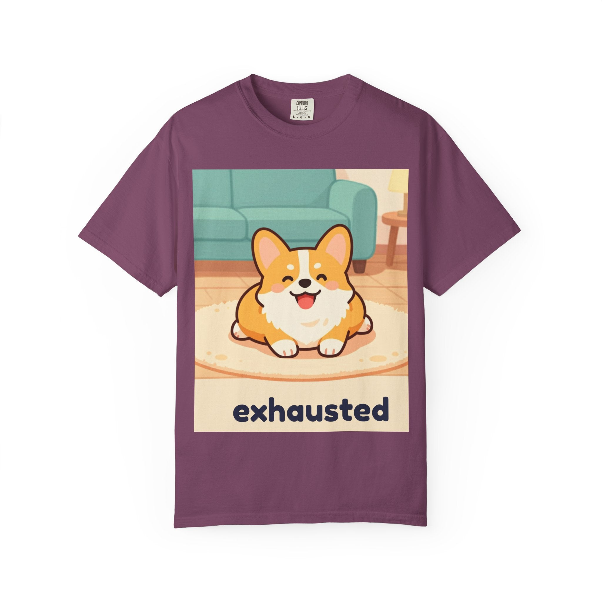 Corgi "Exhausted" Graphic T-Shirt