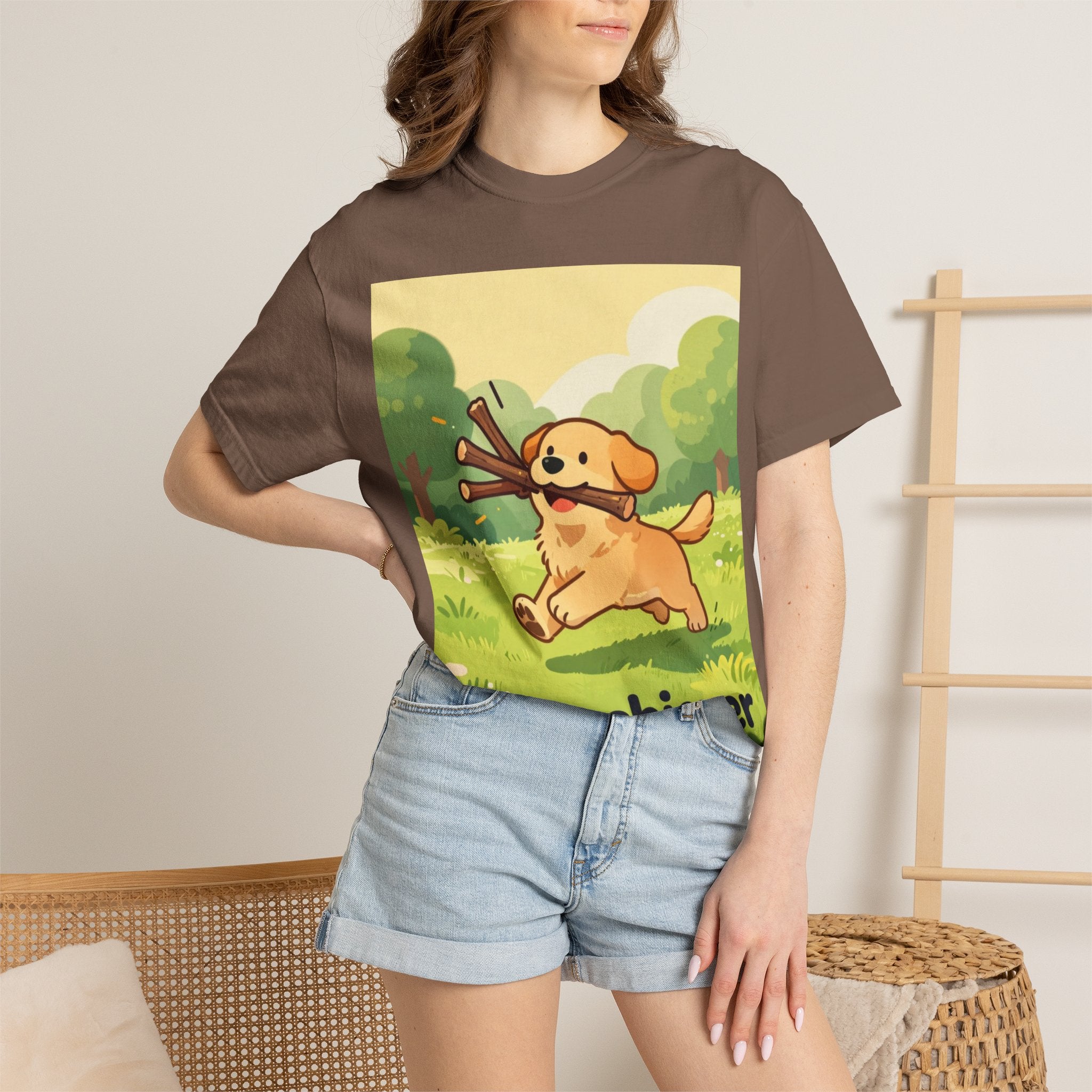 Overachiever Dog T-Shirt — Cute Golden Retriever Fetch Graphic Tee