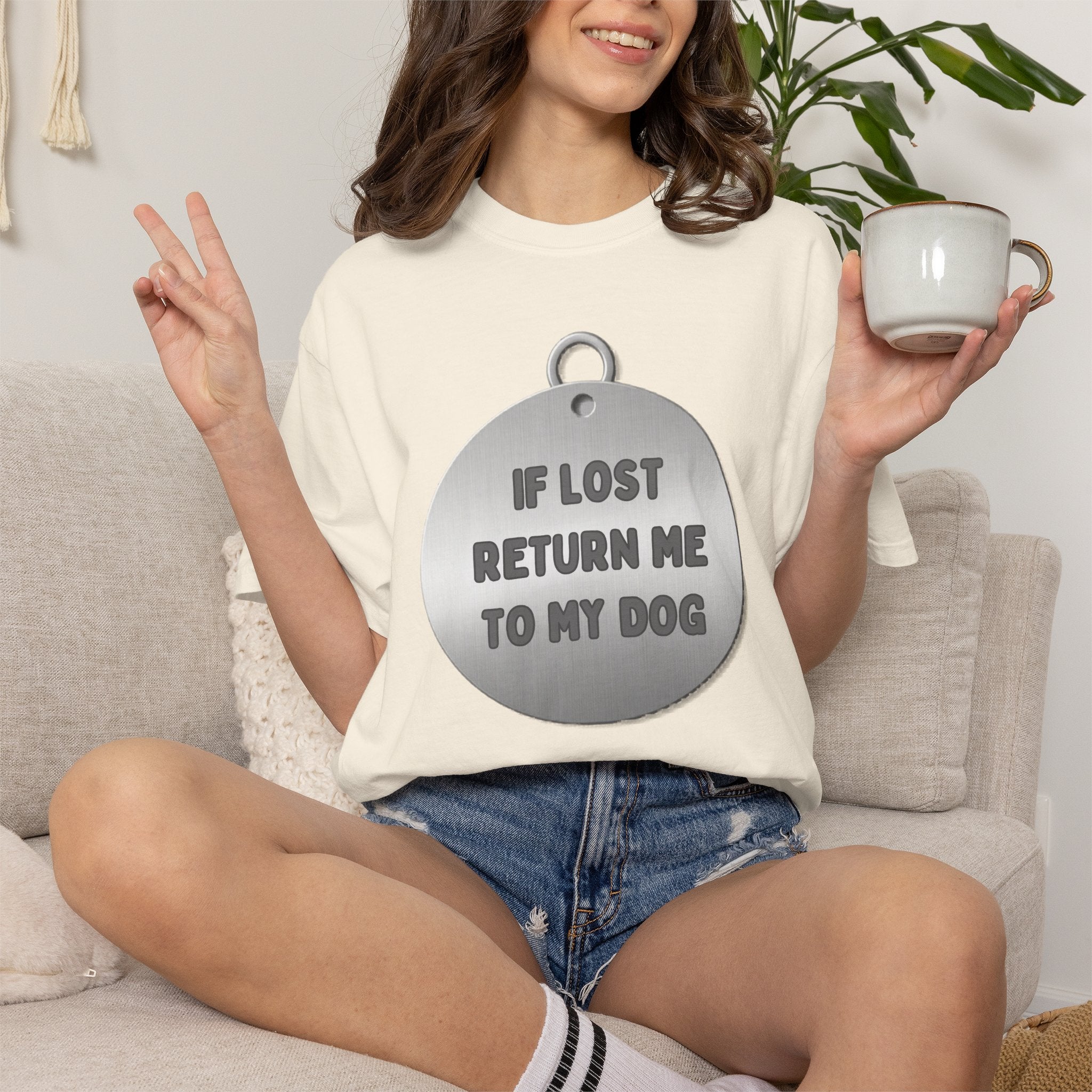 If Lost, Return Me To My Dog T-Shirt - Unisex Garment-Dyed Tee for Dog Lovers
