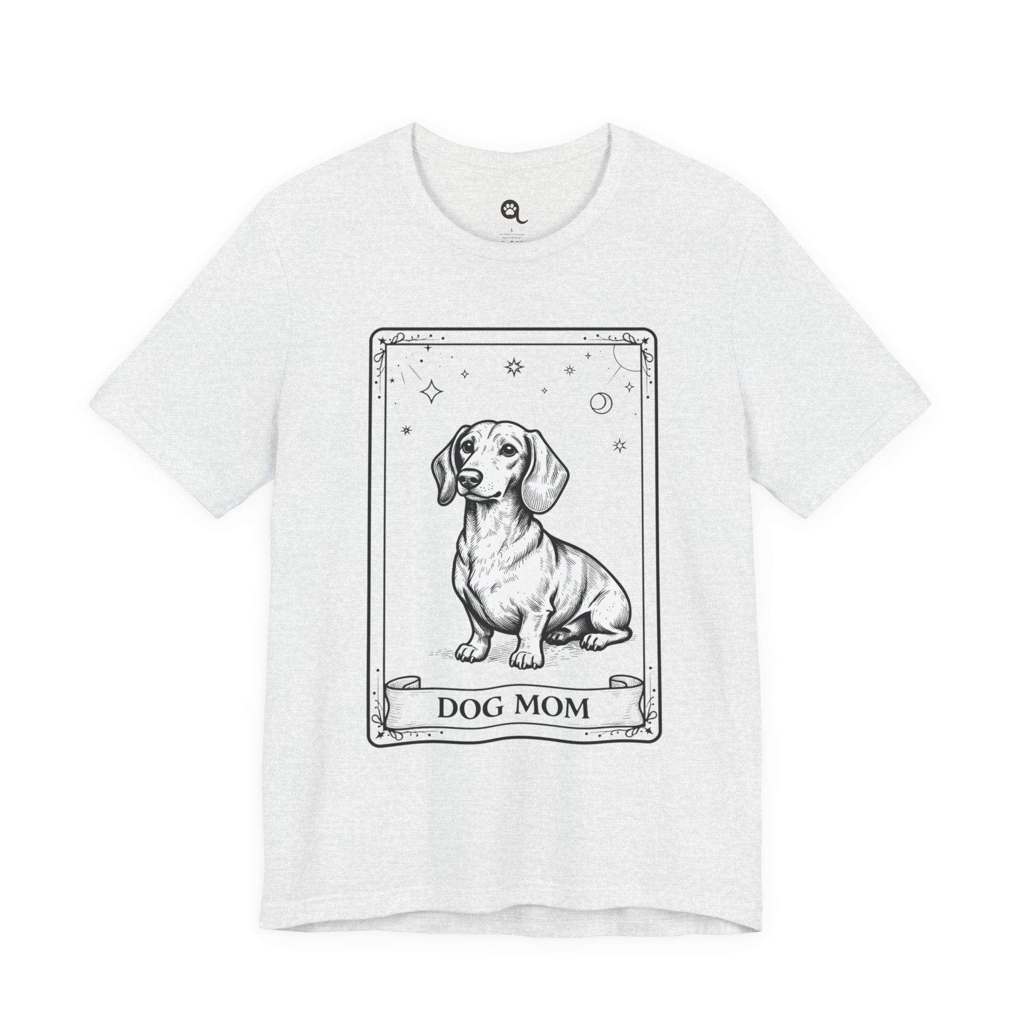 Dog Mom T-Shirt | Dog Mom T-Shirt Vintage Tarot Style Dachshund Graphic Tee | Cute Unisex Dog Lover Shirt Gift Illustration Tee
